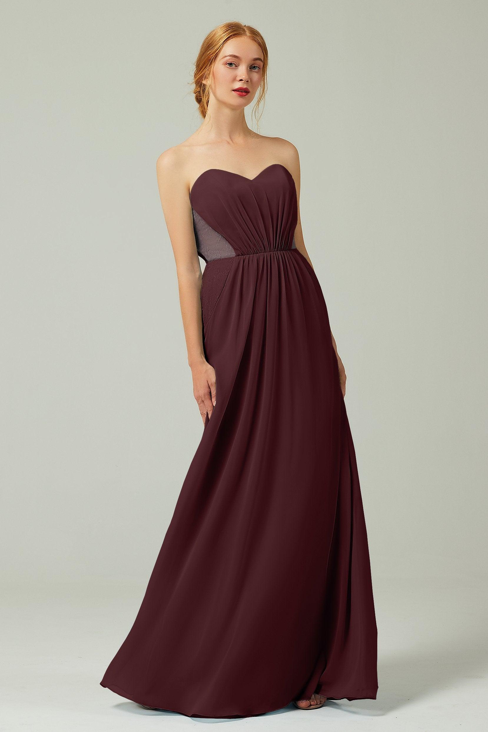 Sheath-Column Floor Length Chiffon Bridesmaid Dress CB0330 - COCOMELODY