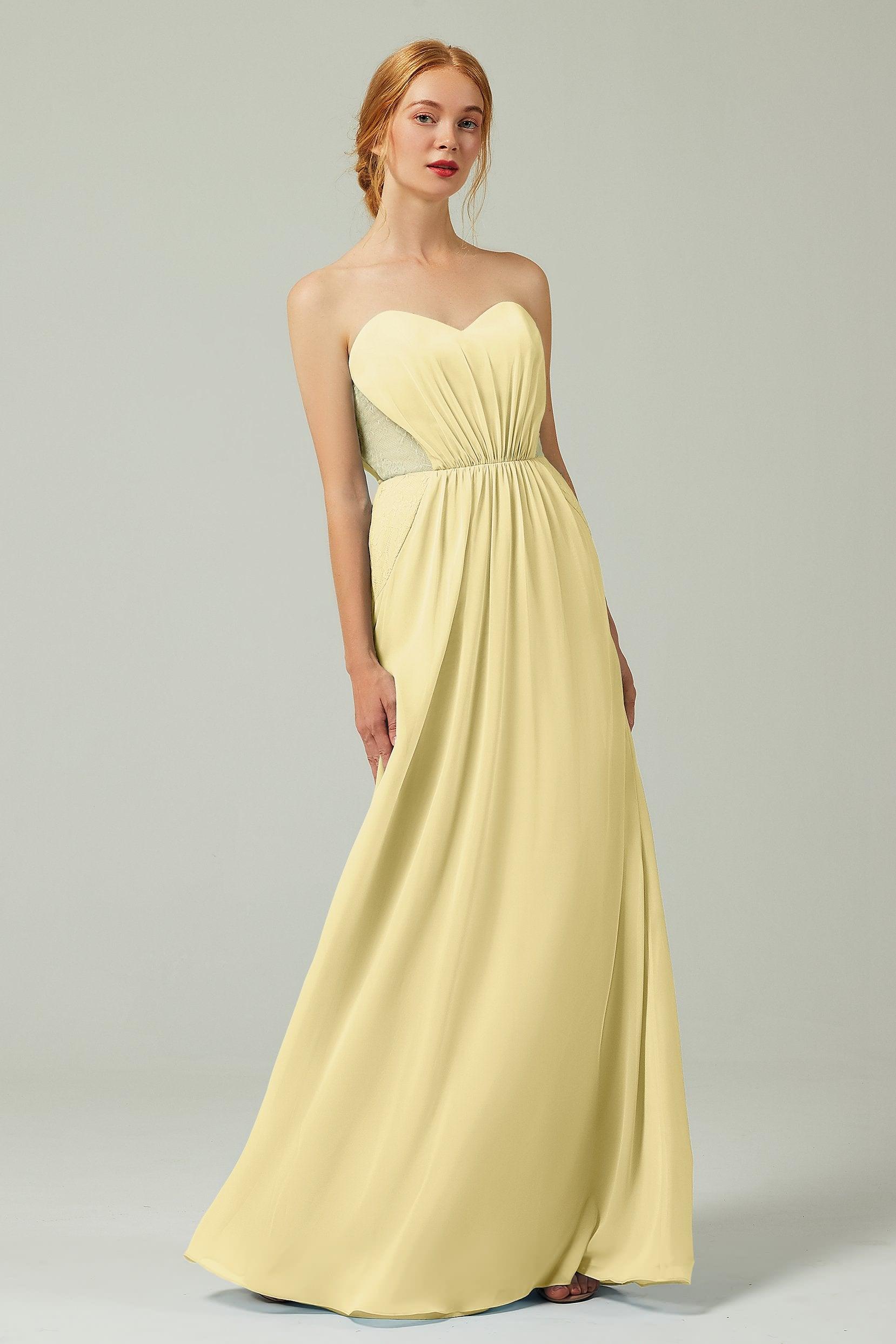 Sheath-Column Floor Length Chiffon Bridesmaid Dress CB0330 - COCOMELODY