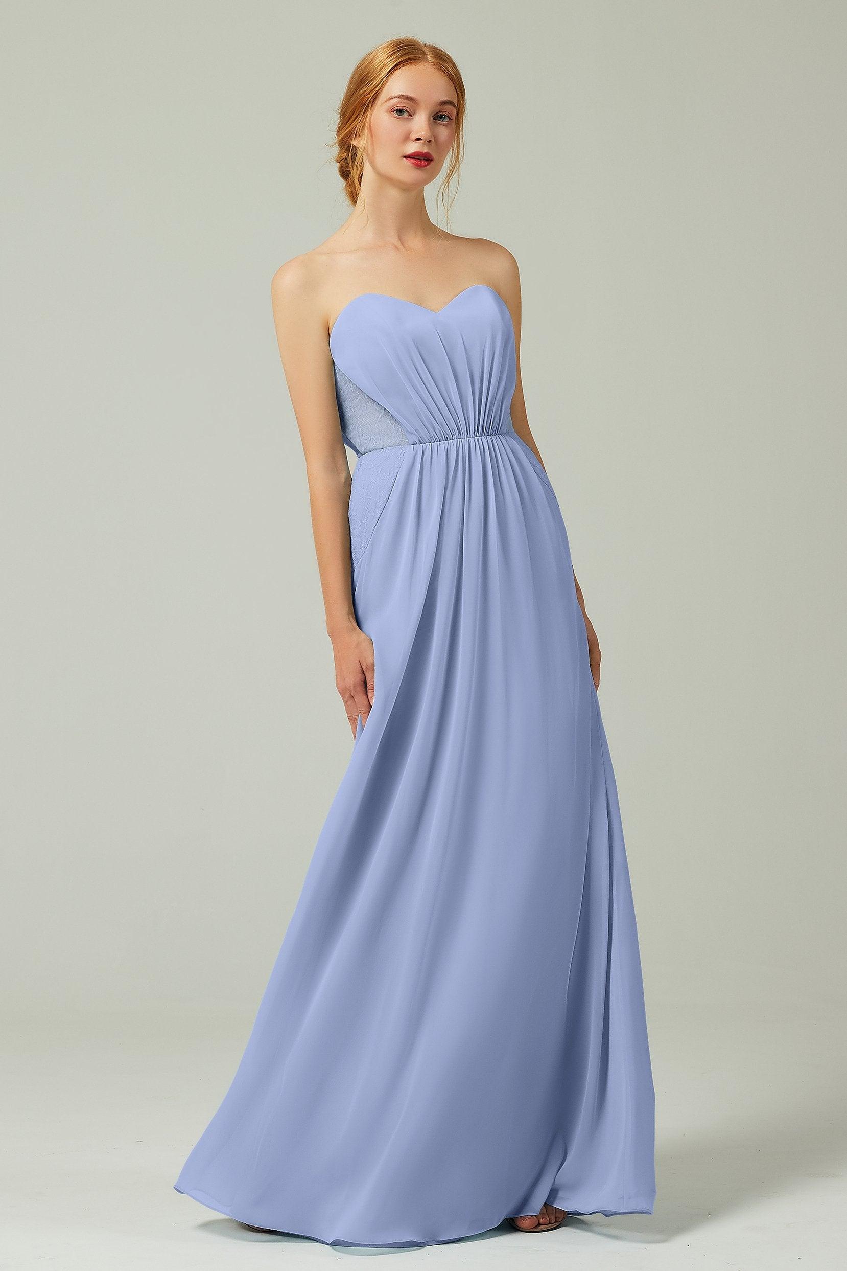 Sheath-Column Floor Length Chiffon Bridesmaid Dress CB0330 - COCOMELODY