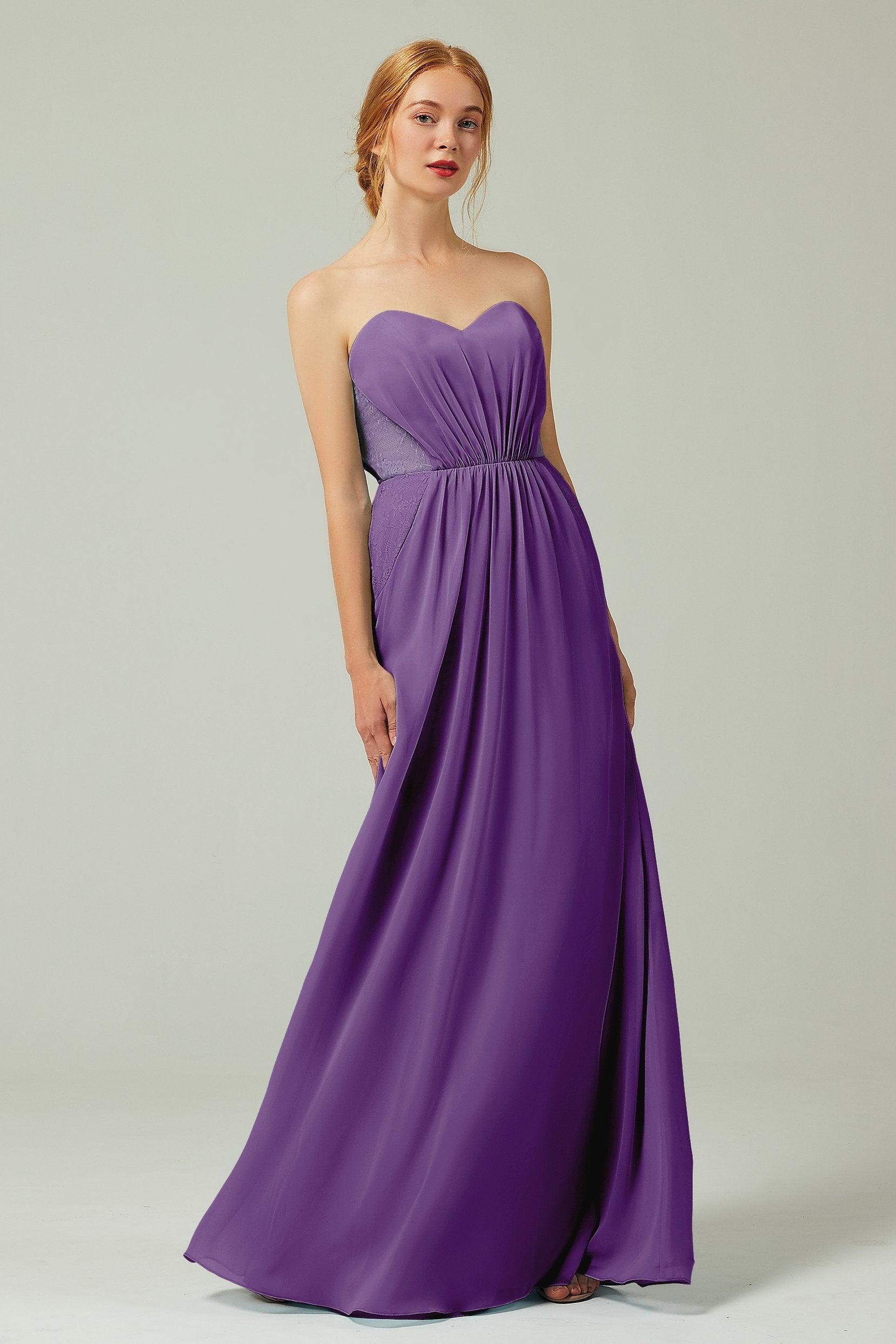 Sheath-Column Floor Length Chiffon Bridesmaid Dress CB0330 - COCOMELODY