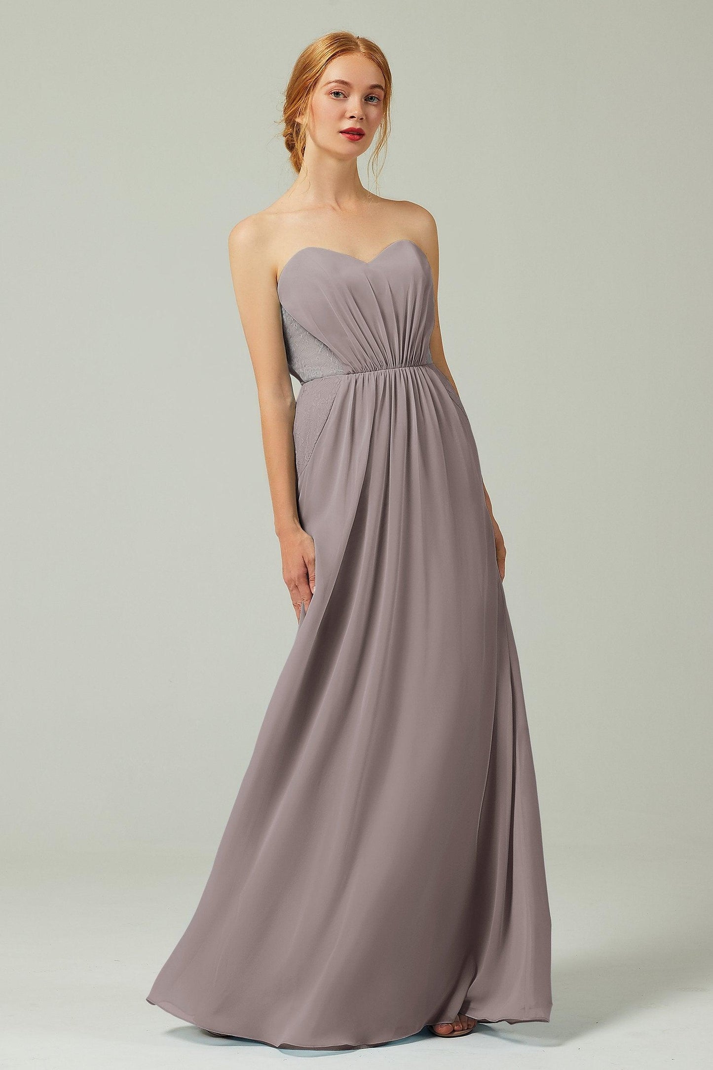 Sheath-Column Floor Length Chiffon Bridesmaid Dress CB0330 - COCOMELODY