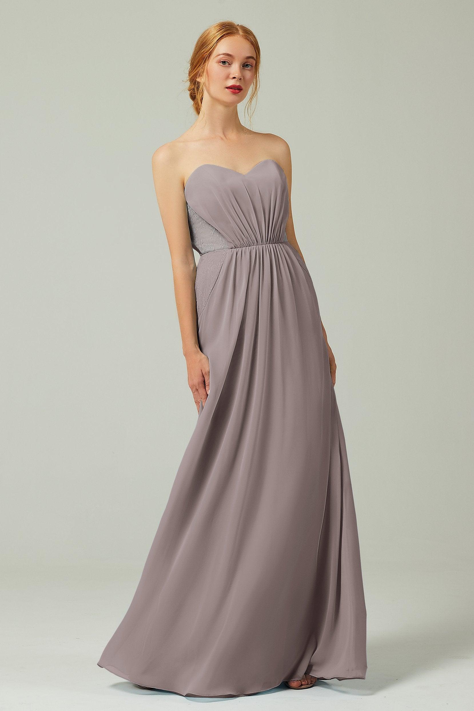 Sheath-Column Floor Length Chiffon Bridesmaid Dress CB0330 - COCOMELODY