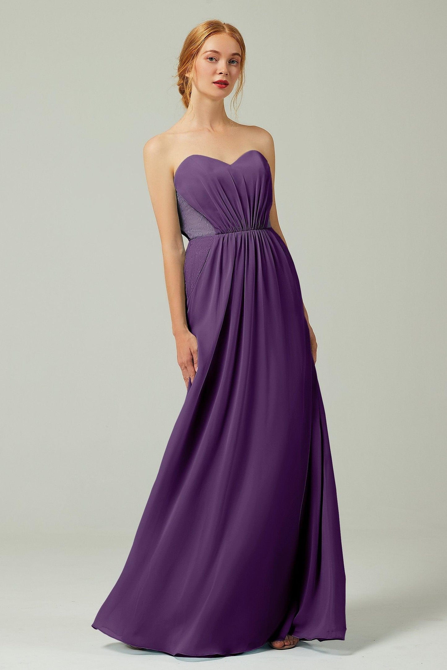 Sheath-Column Floor Length Chiffon Bridesmaid Dress CB0330 - COCOMELODY