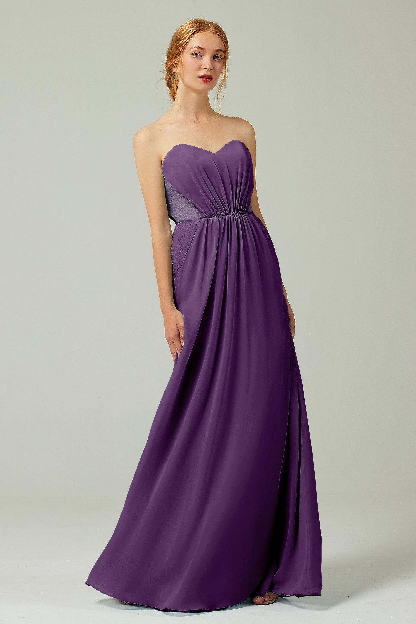 Sheath-Column Floor Length Chiffon Bridesmaid Dress CB0330 - COCOMELODY