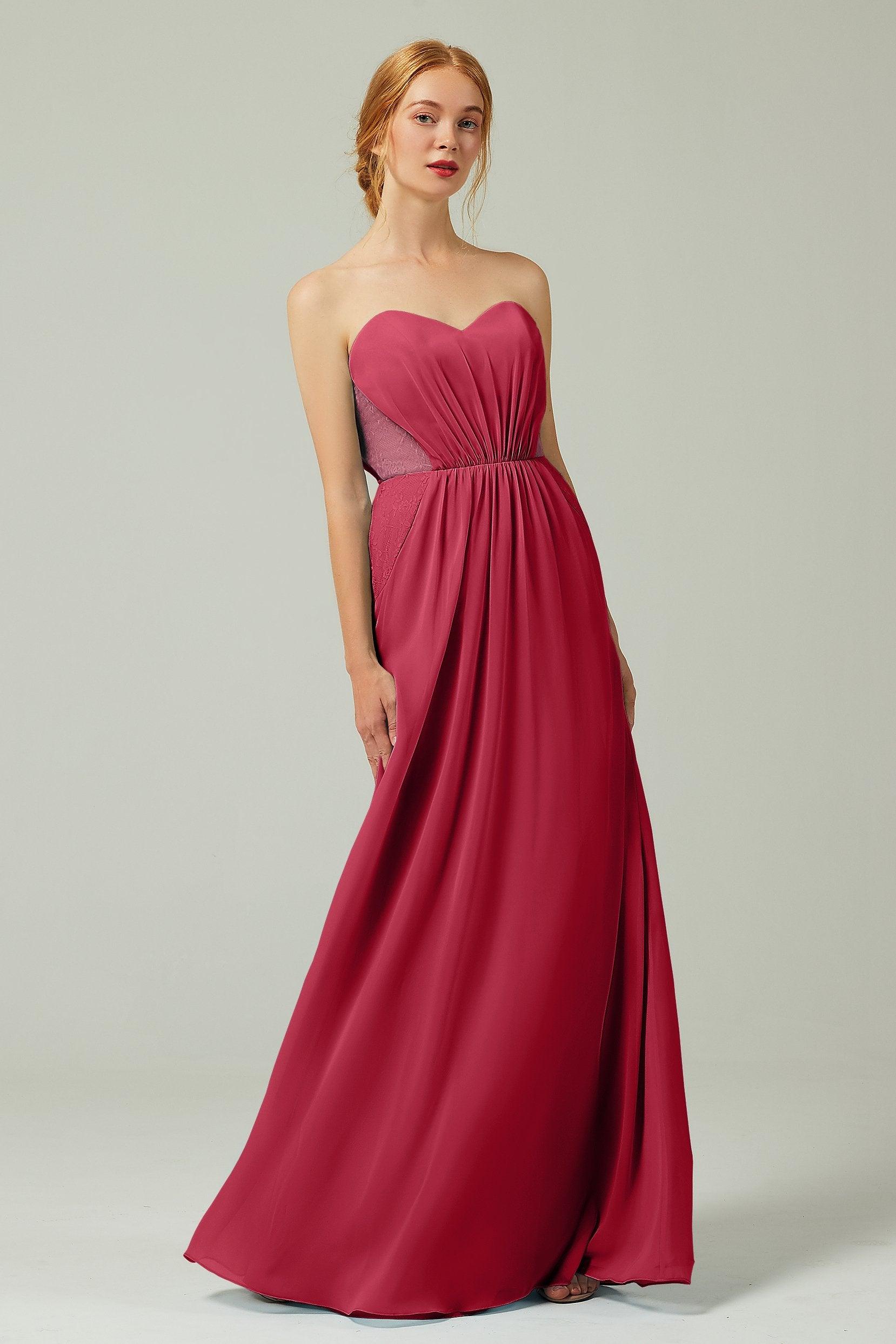 Sheath-Column Floor Length Chiffon Bridesmaid Dress CB0330 - COCOMELODY