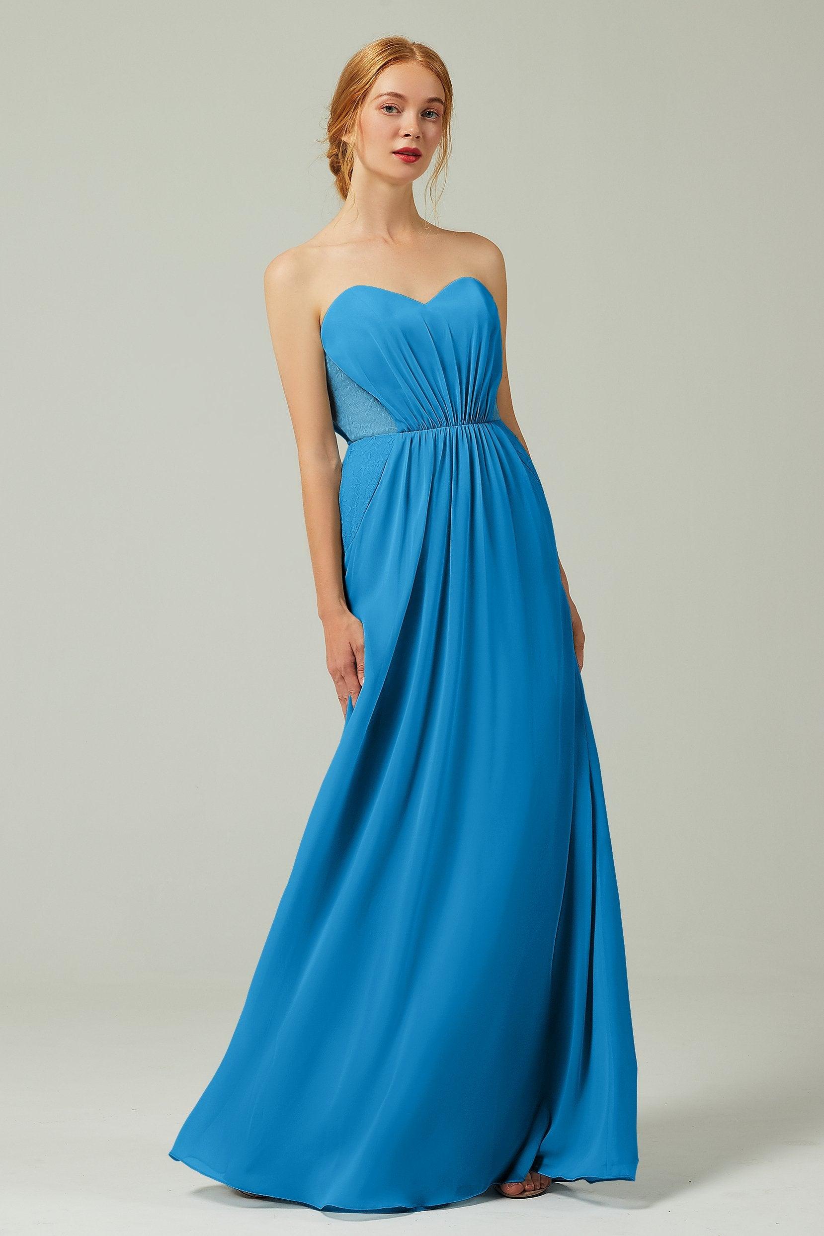 Sheath-Column Floor Length Chiffon Bridesmaid Dress CB0330 - COCOMELODY