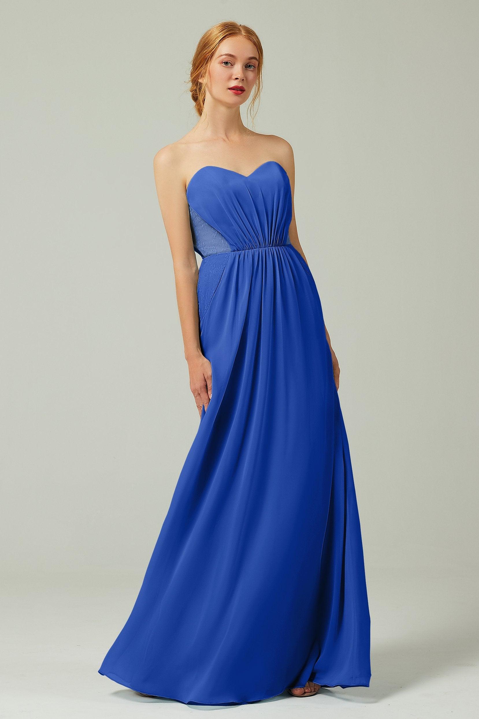 Sheath-Column Floor Length Chiffon Bridesmaid Dress CB0330 - COCOMELODY