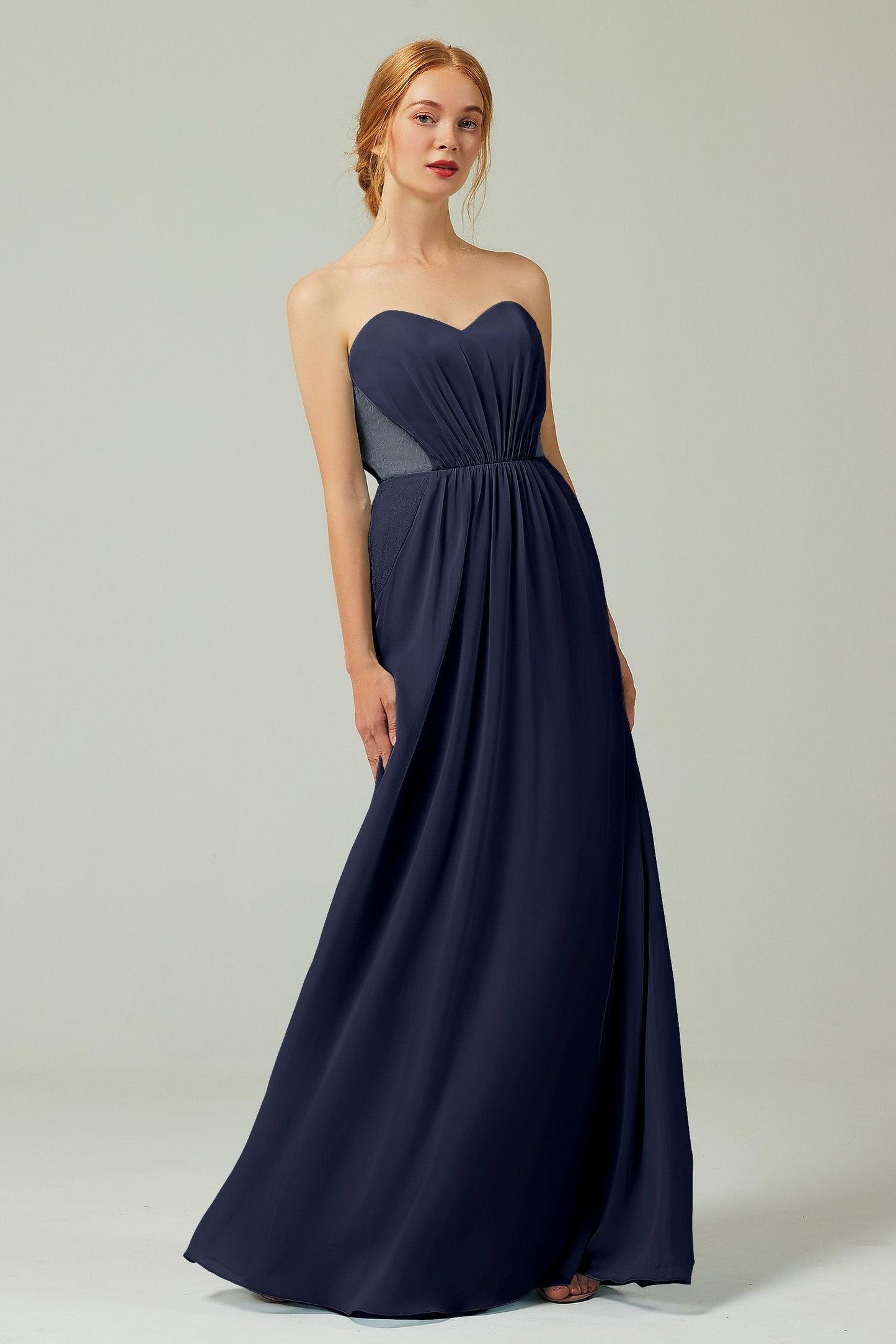 Sheath-Column Floor Length Chiffon Bridesmaid Dress CB0330 - COCOMELODY
