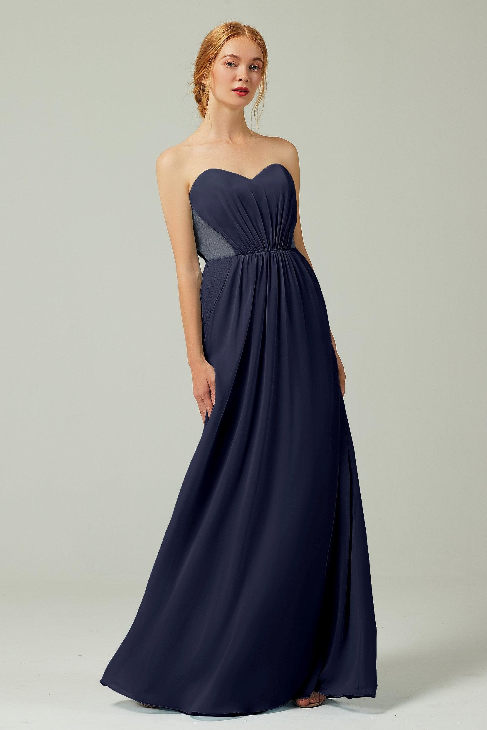 Sheath-Column Floor Length Chiffon Bridesmaid Dress CB0330 - COCOMELODY