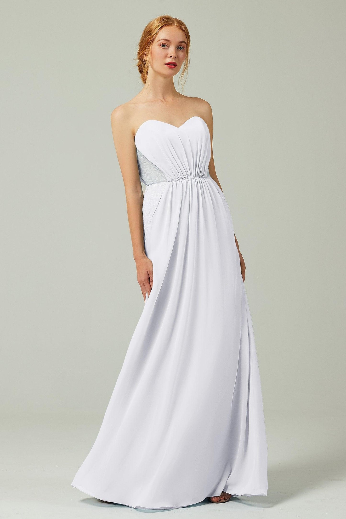 Sheath-Column Floor Length Chiffon Bridesmaid Dress CB0330 - COCOMELODY