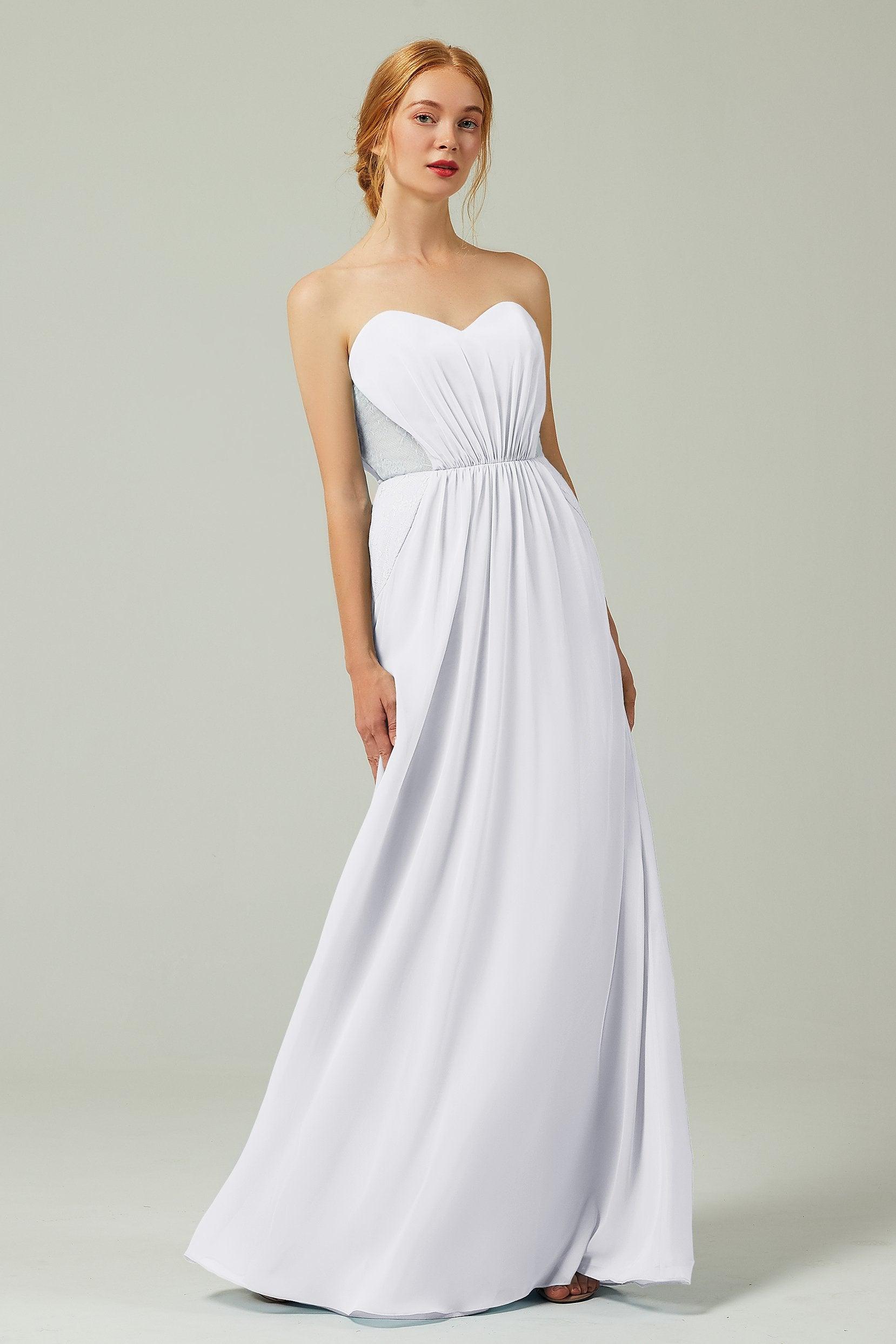 Sheath-Column Floor Length Chiffon Bridesmaid Dress CB0330 - COCOMELODY