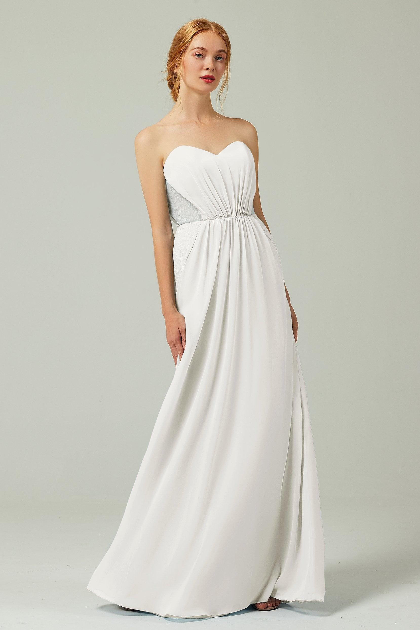 Sheath-Column Floor Length Chiffon Bridesmaid Dress CB0330 - COCOMELODY