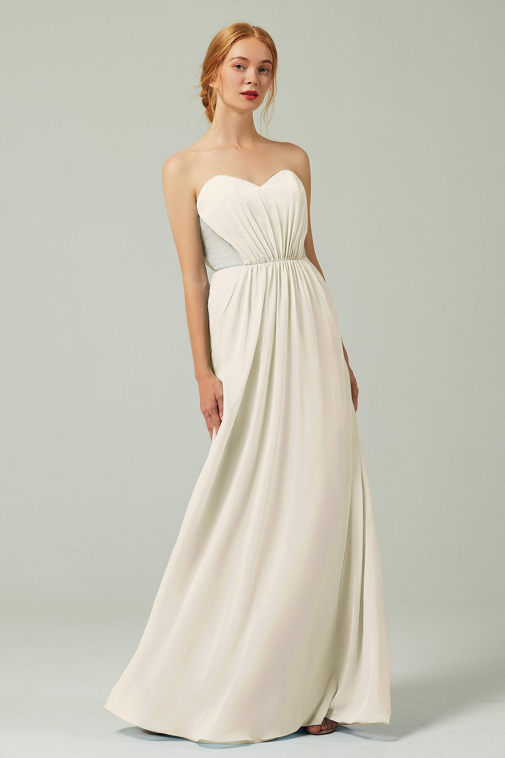 Sheath-Column Floor Length Chiffon Bridesmaid Dress CB0330 - COCOMELODY