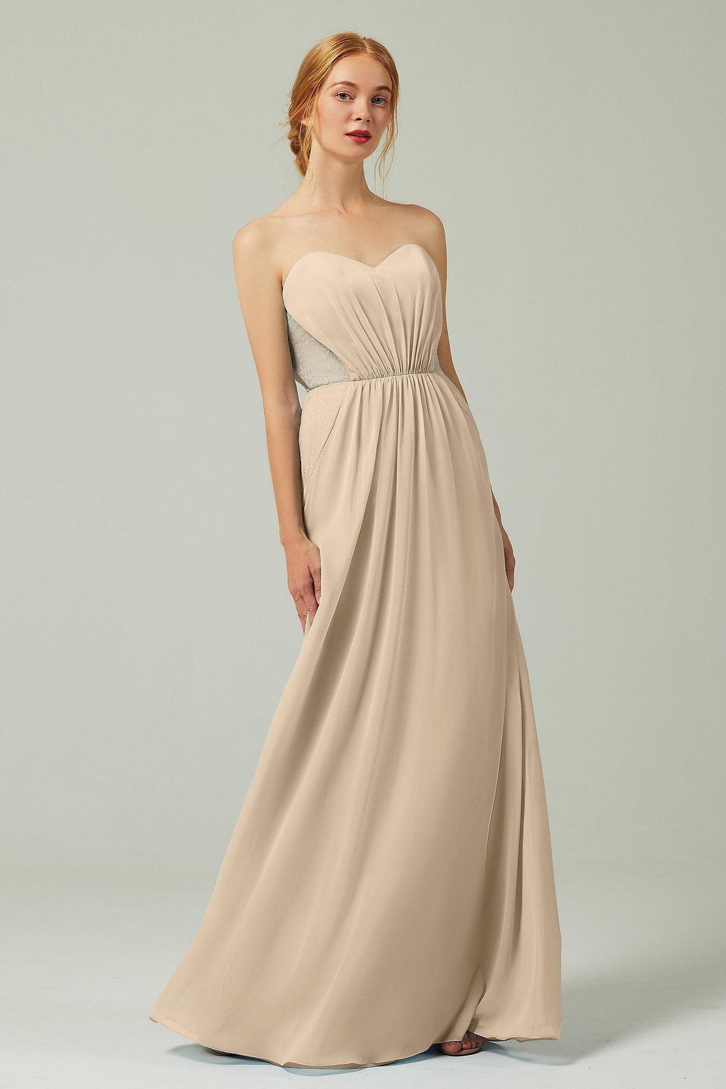 Sheath-Column Floor Length Chiffon Bridesmaid Dress CB0330 - COCOMELODY