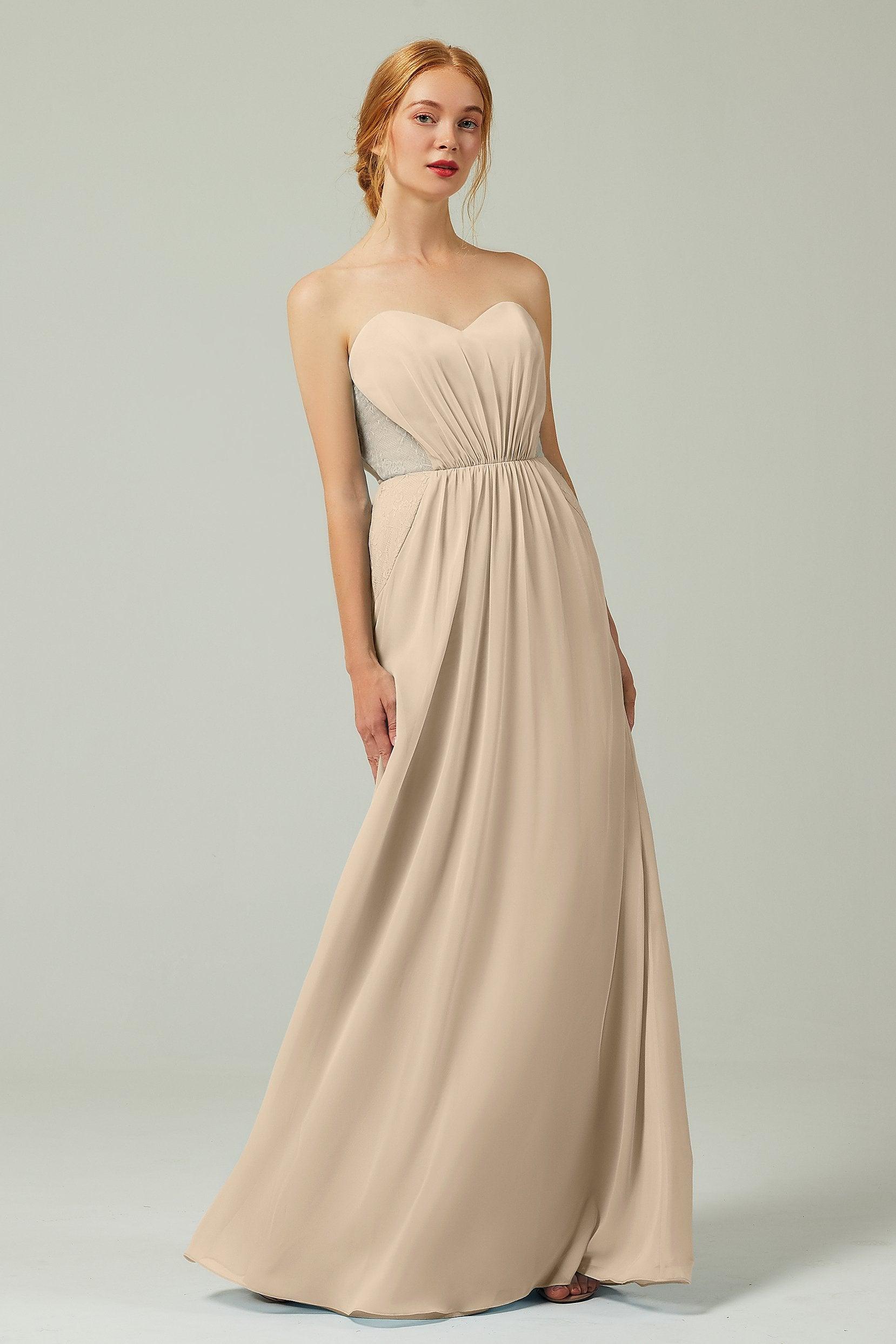 Sheath-Column Floor Length Chiffon Bridesmaid Dress CB0330 - COCOMELODY