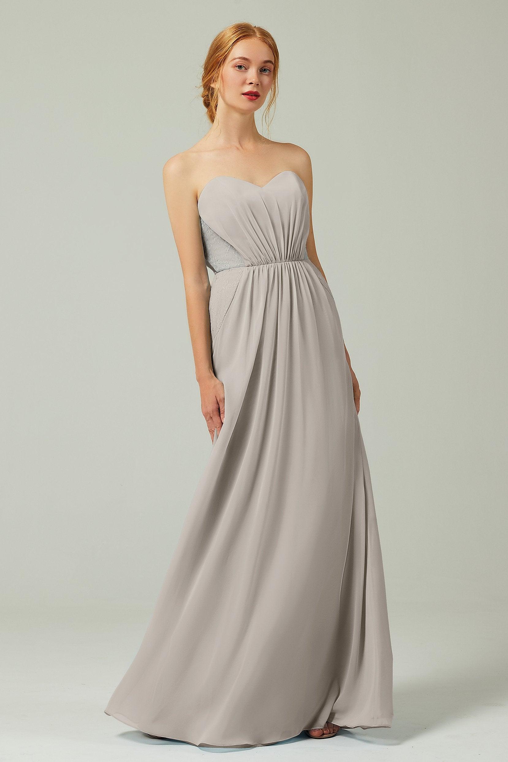 Sheath-Column Floor Length Chiffon Bridesmaid Dress CB0330 - COCOMELODY