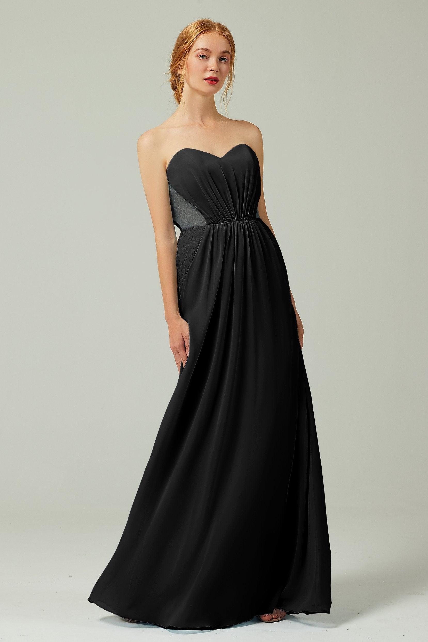 Sheath-Column Floor Length Chiffon Bridesmaid Dress CB0330 - COCOMELODY