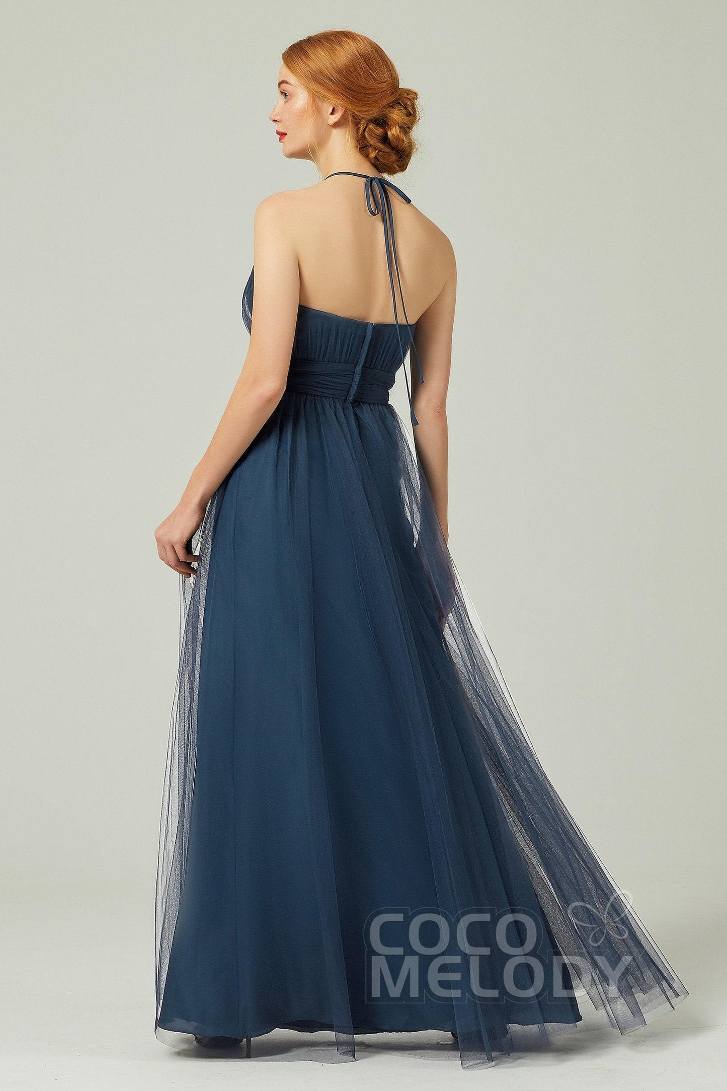 A-Line Floor Length Tulle Bridesmaid Dress CB0334