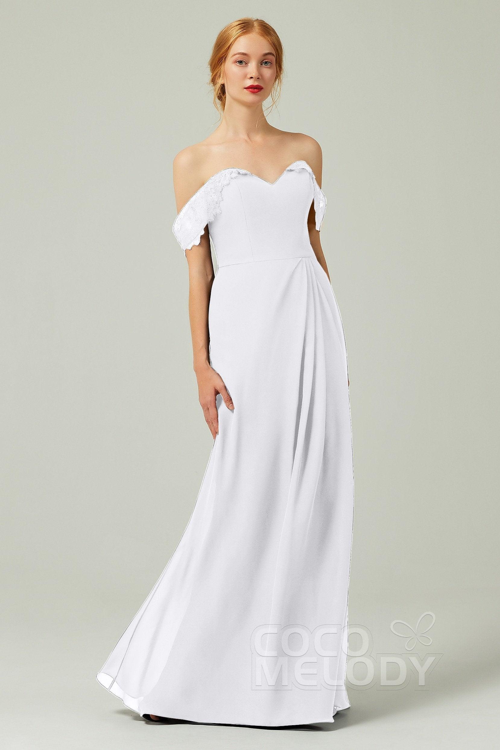 Sheath-Column Floor Length Chiffon Bridesmaid Dress Formal Dresses CB0338 - COCOMELODY