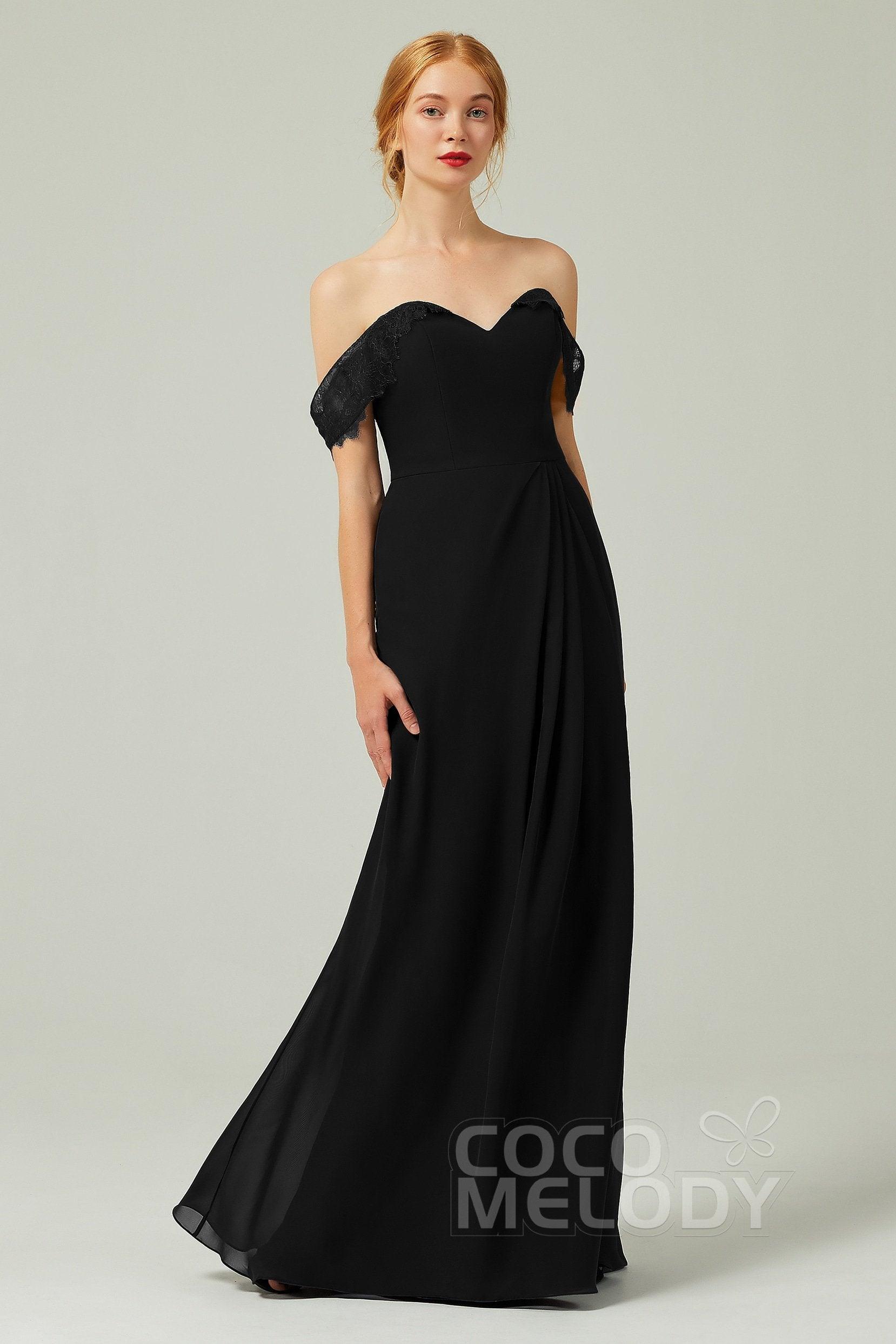 Sheath-Column Floor Length Chiffon Bridesmaid Dress Formal Dresses CB0338 - COCOMELODY