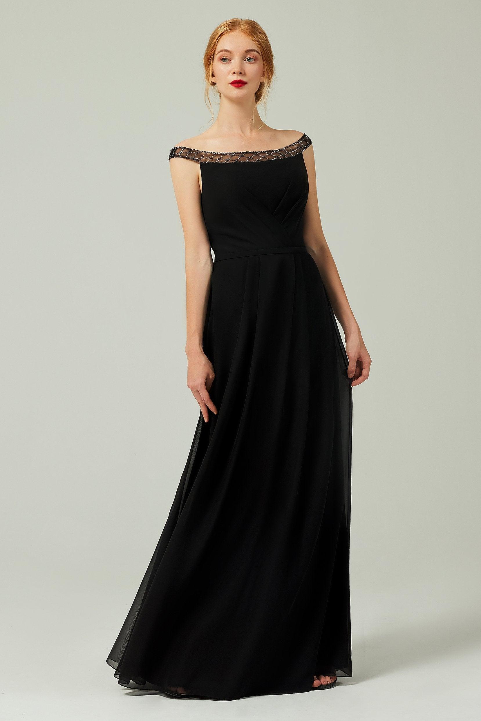 A-Line Floor Length Chiffon Bridesmaid Dress Formal Dresses CB0339 - COCOMELODY