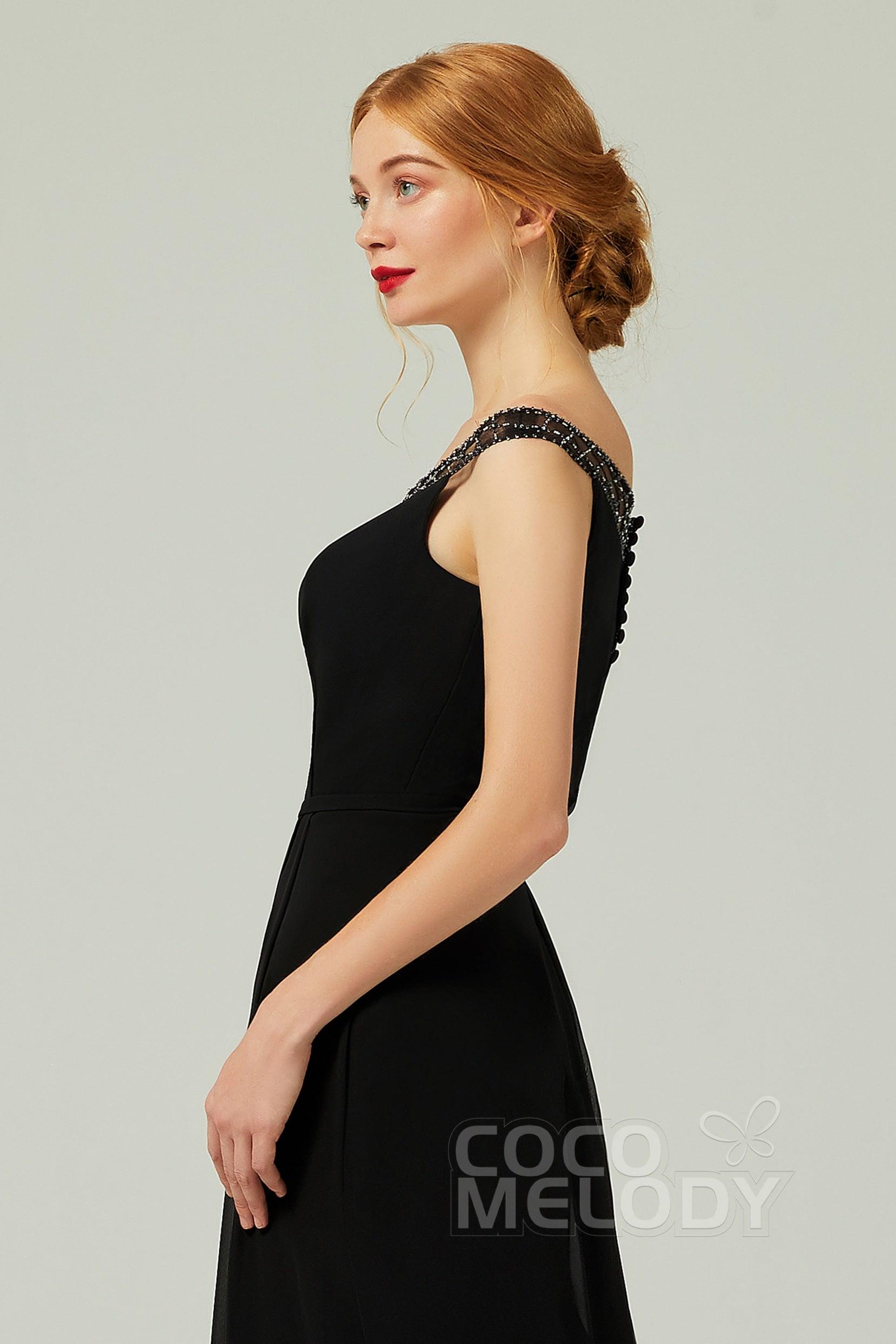 A-Line Floor Length Chiffon Bridesmaid Dress Formal Dresses CB0339 - COCOMELODY