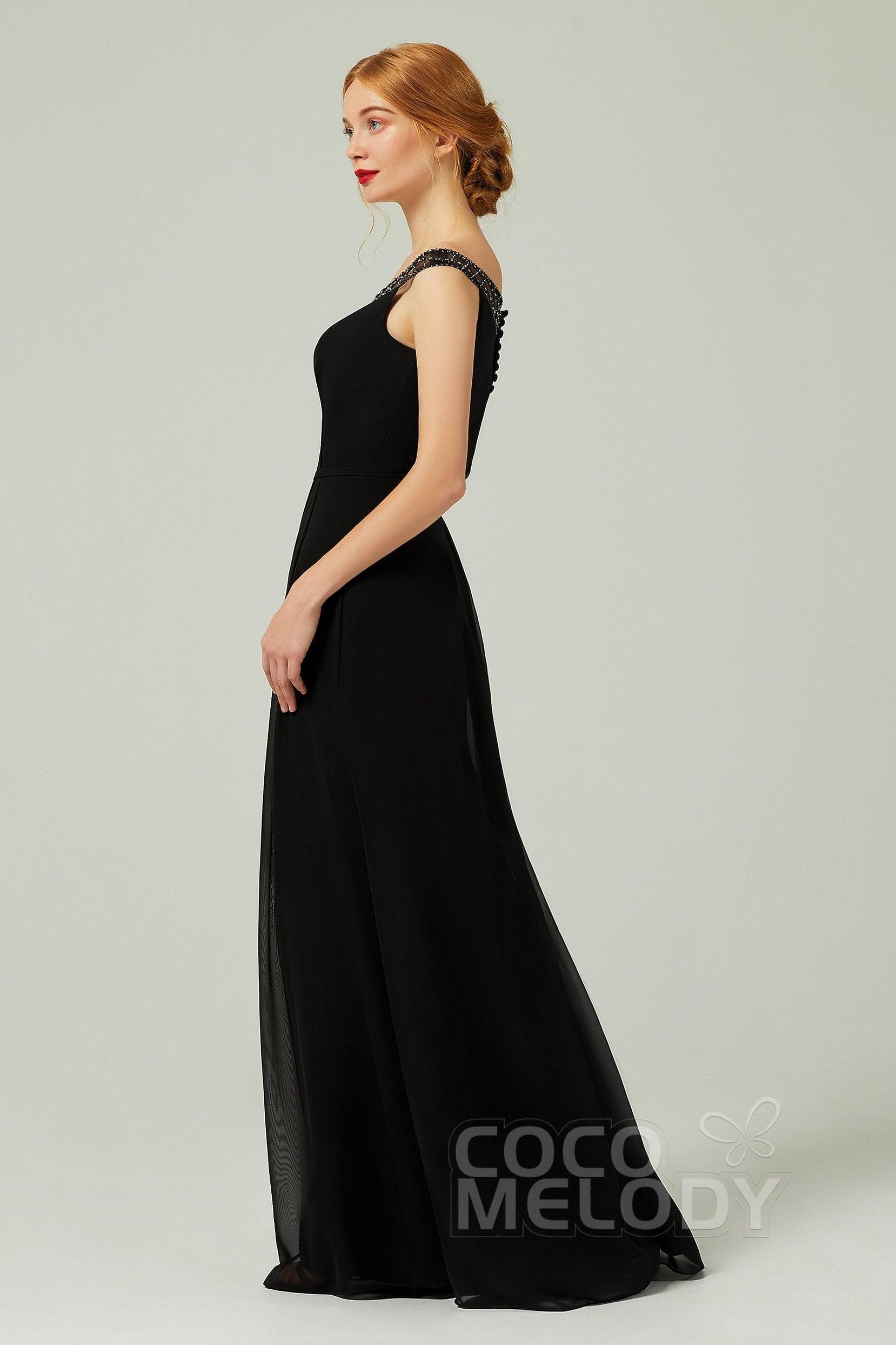 A-Line Floor Length Chiffon Bridesmaid Dress Formal Dresses CB0339 - COCOMELODY