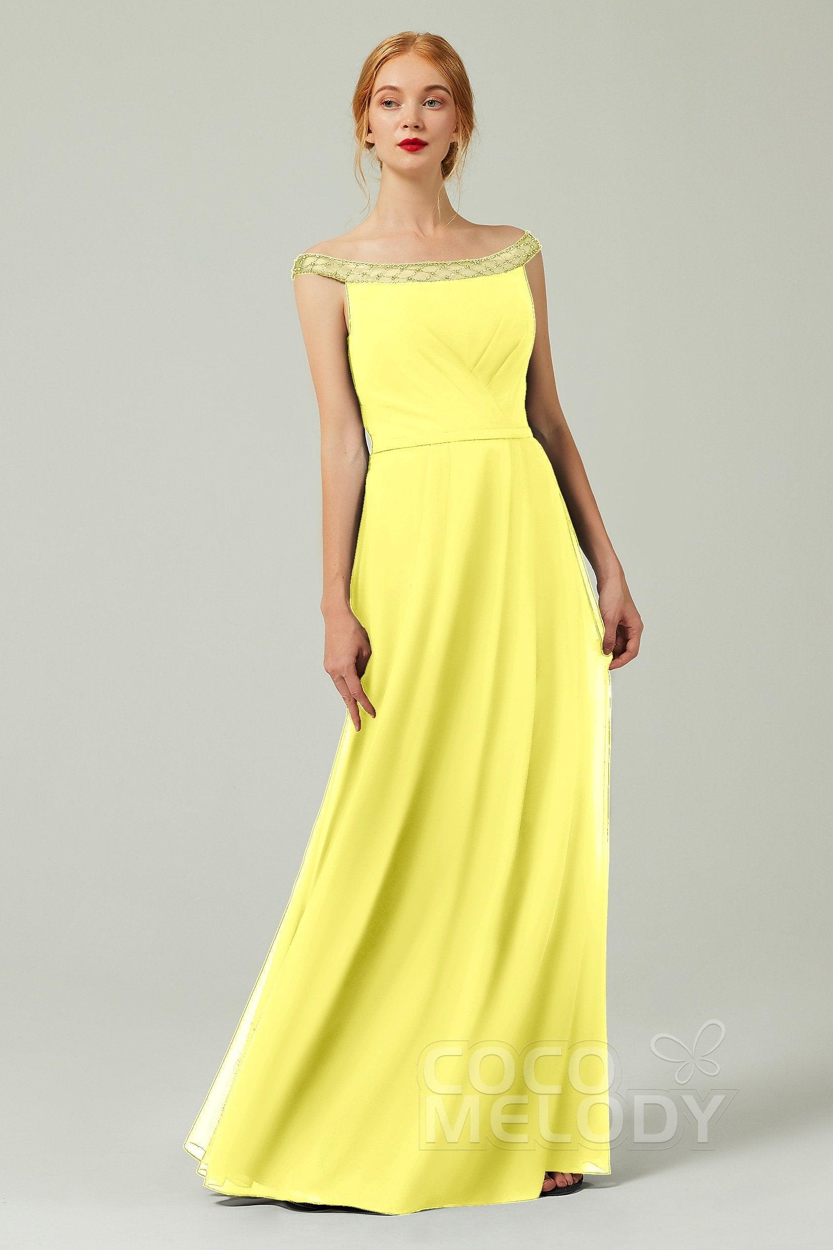 A-Line Floor Length Chiffon Bridesmaid Dress Formal Dresses CB0339 - COCOMELODY