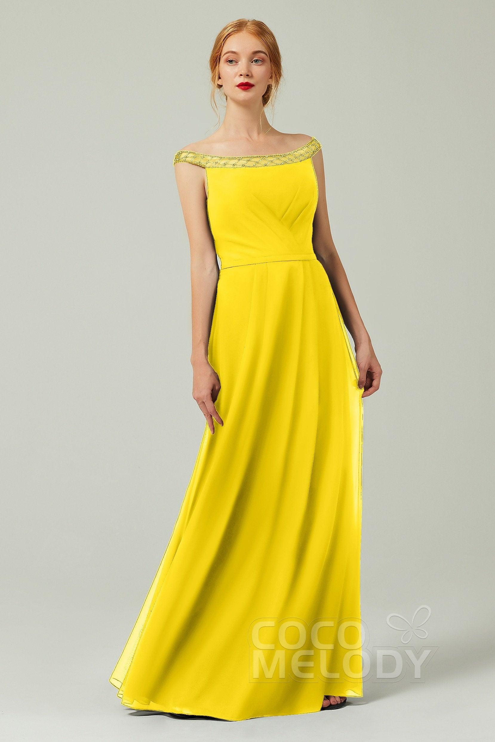 A-Line Floor Length Chiffon Bridesmaid Dress Formal Dresses CB0339 - COCOMELODY