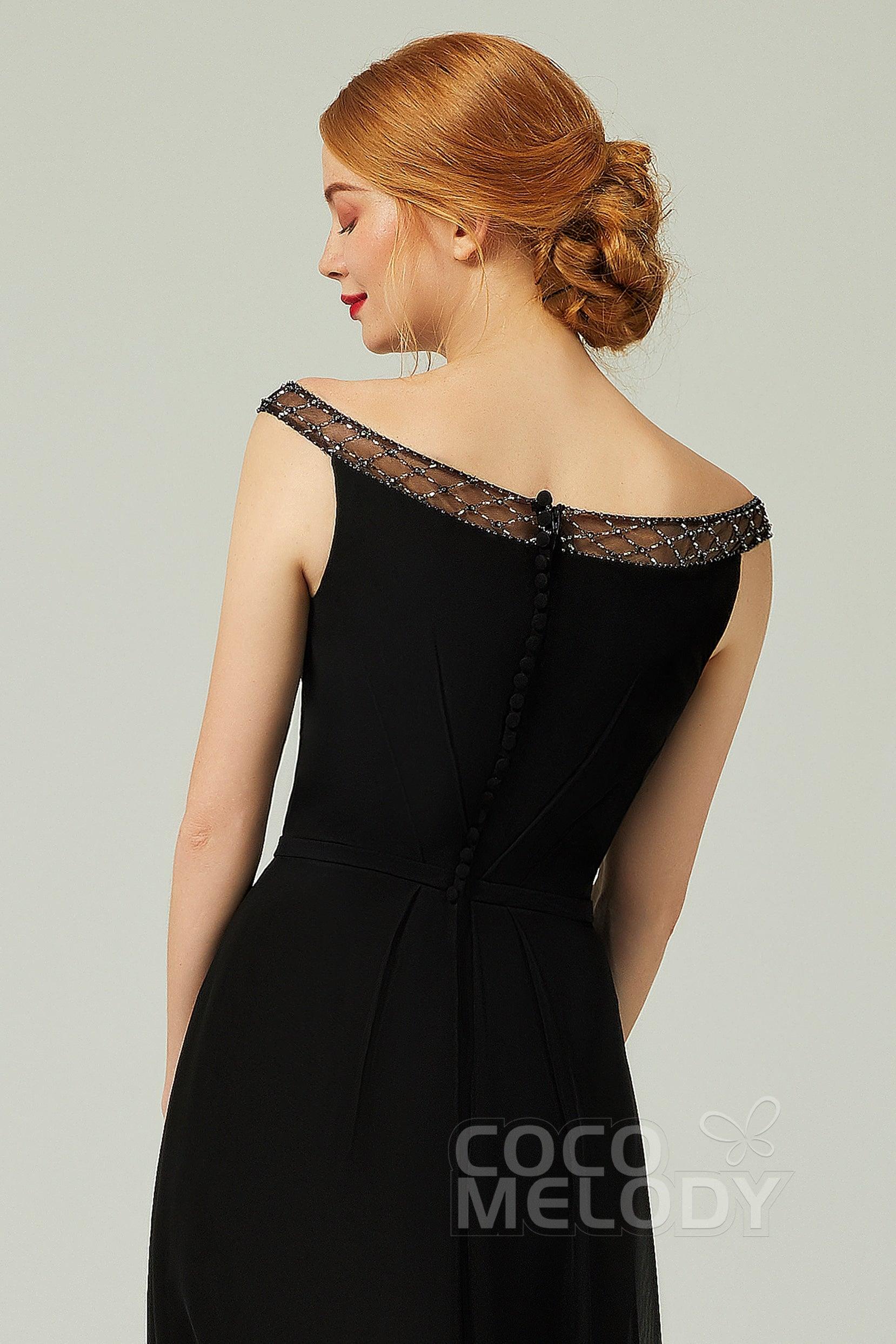 A-Line Floor Length Chiffon Bridesmaid Dress Formal Dresses CB0339 - COCOMELODY