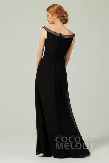 A-Line Floor Length Chiffon Bridesmaid Dress Formal Dresses CB0339 - COCOMELODY