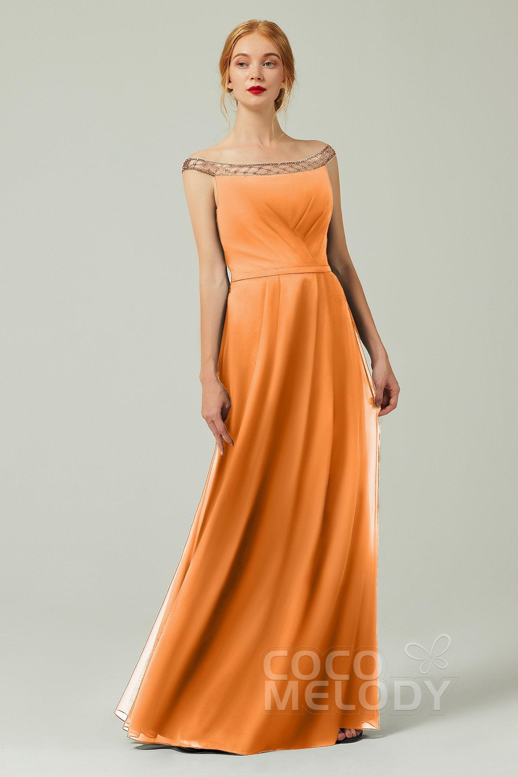 A-Line Floor Length Chiffon Bridesmaid Dress Formal Dresses CB0339 - COCOMELODY