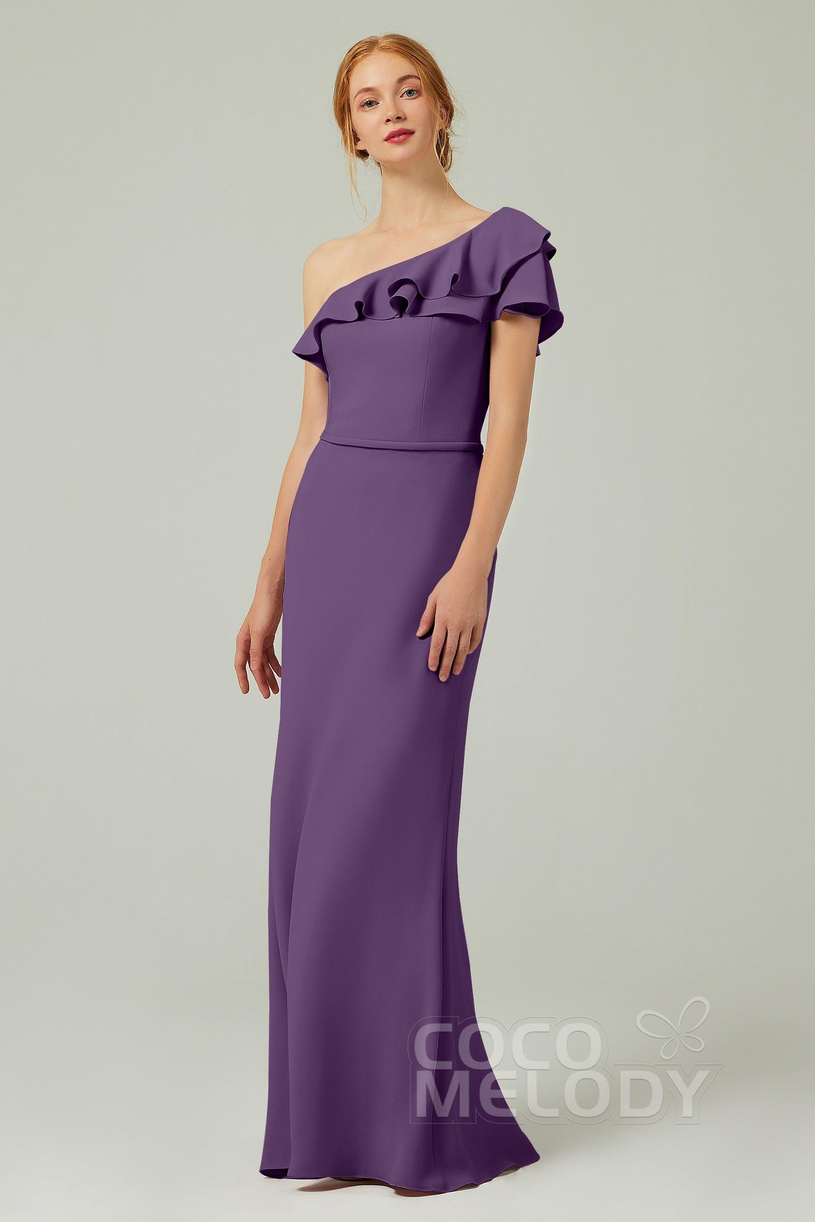 Sheath-Column Floor Length Chiffon Bridesmaid Dress CB0349 - COCOMELODY