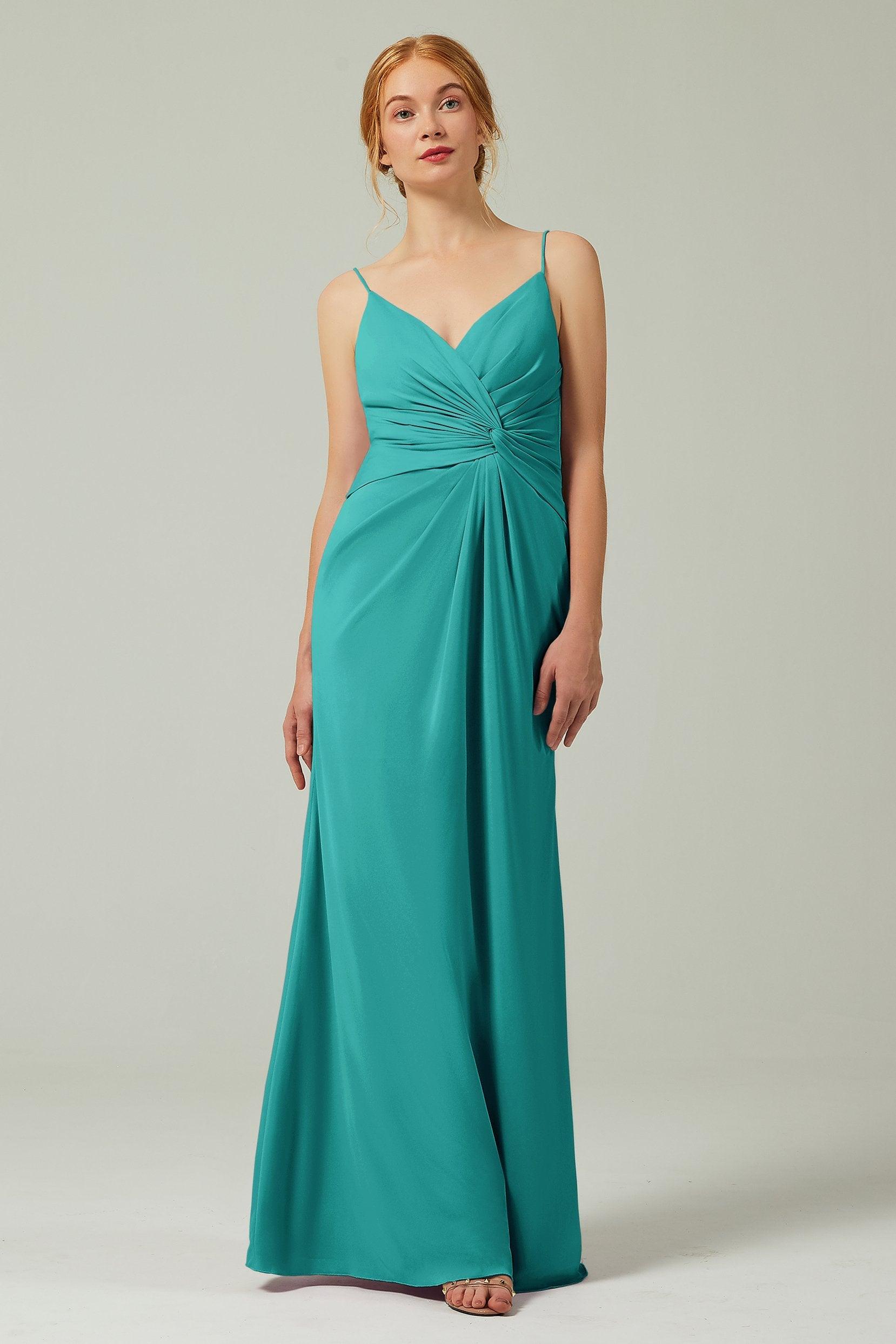 Sheath-Column Floor Length Chiffon Bridesmaid Dress CB0350 - COCOMELODY