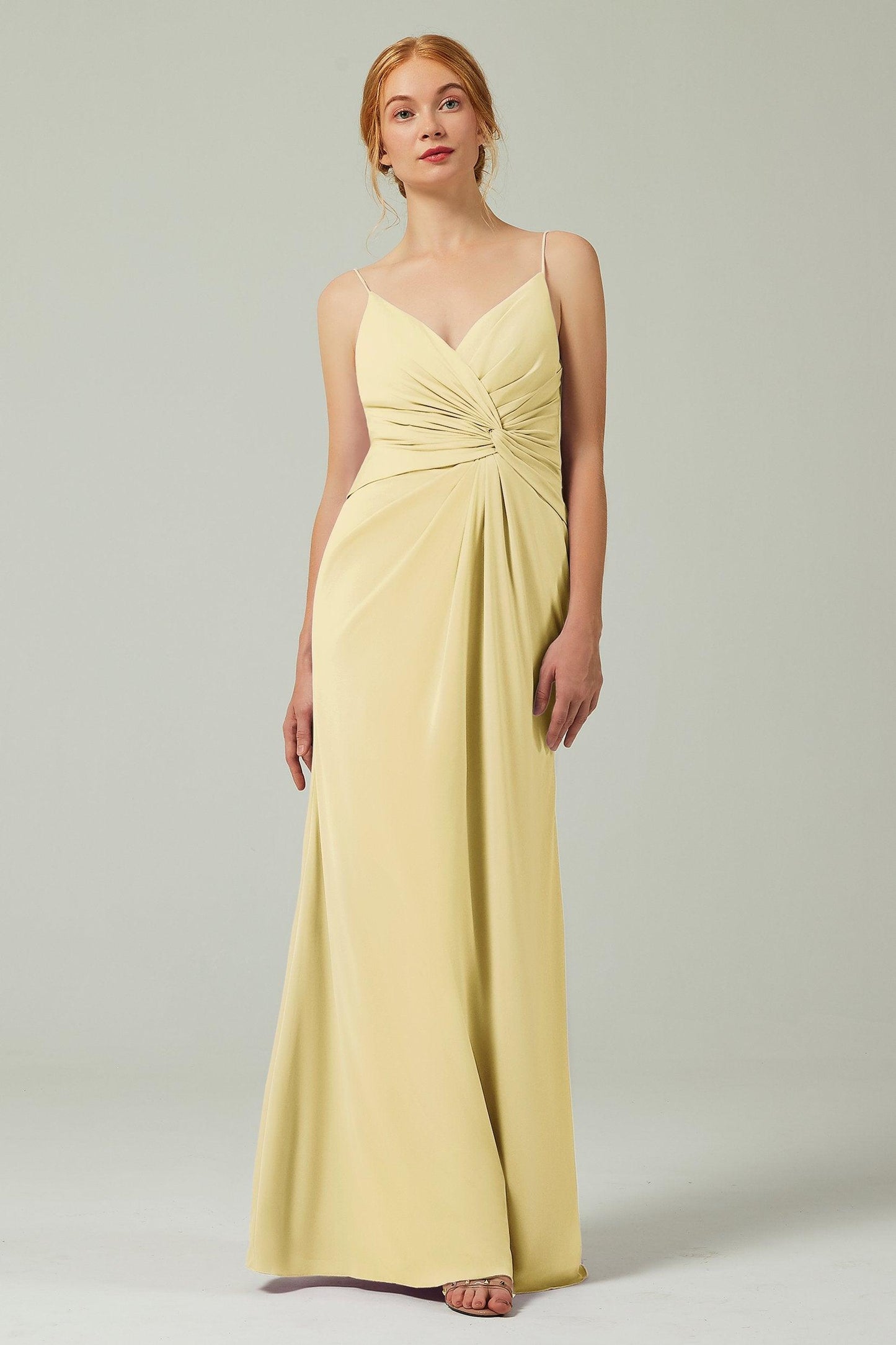 Sheath-Column Floor Length Chiffon Bridesmaid Dress CB0350 - COCOMELODY