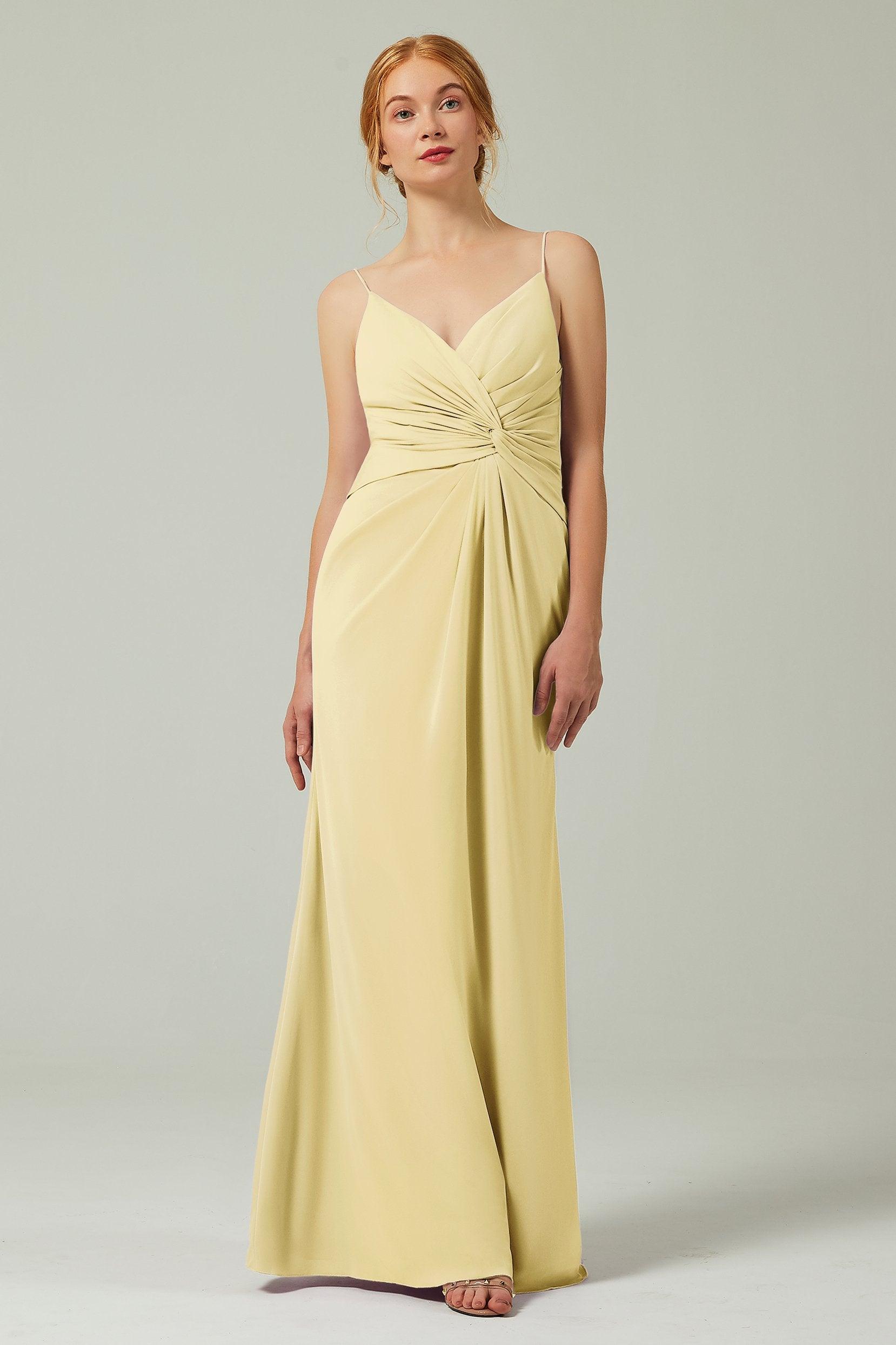 Sheath-Column Floor Length Chiffon Bridesmaid Dress CB0350 - COCOMELODY