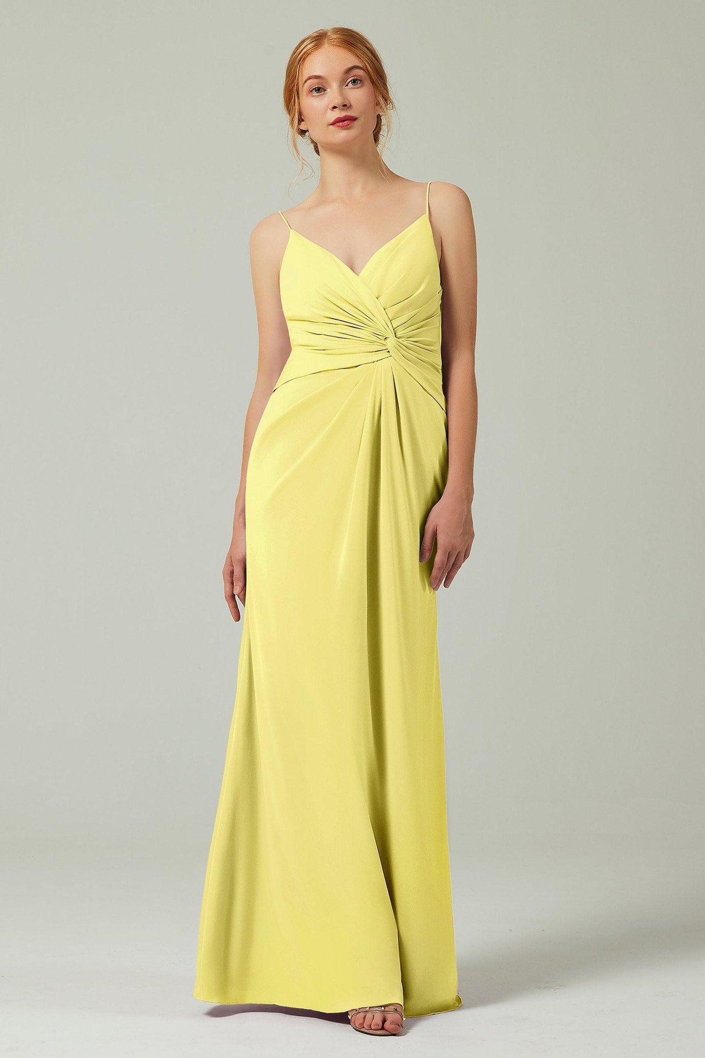 Sheath-Column Floor Length Chiffon Bridesmaid Dress CB0350 - COCOMELODY