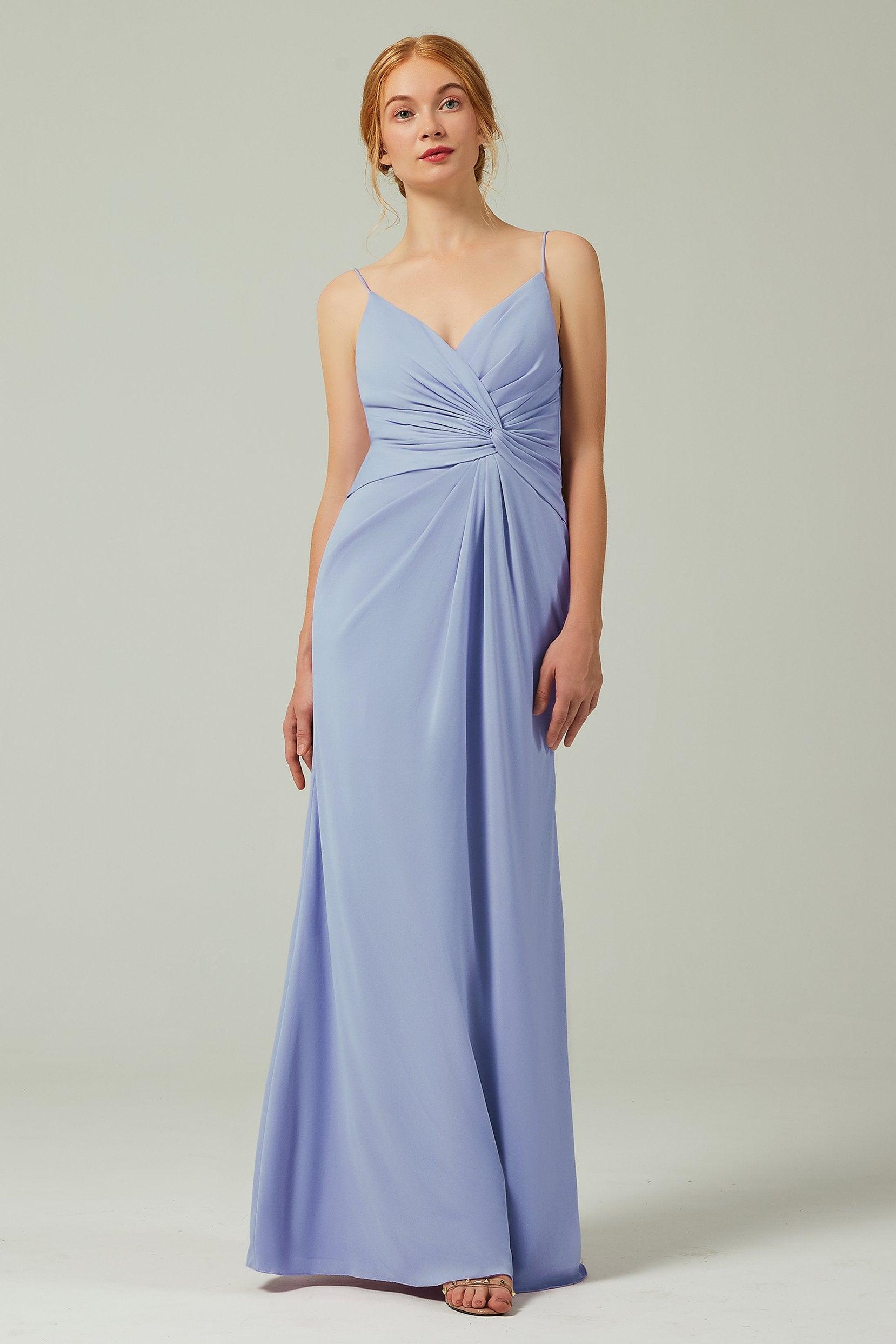 Sheath-Column Floor Length Chiffon Bridesmaid Dress CB0350 - COCOMELODY