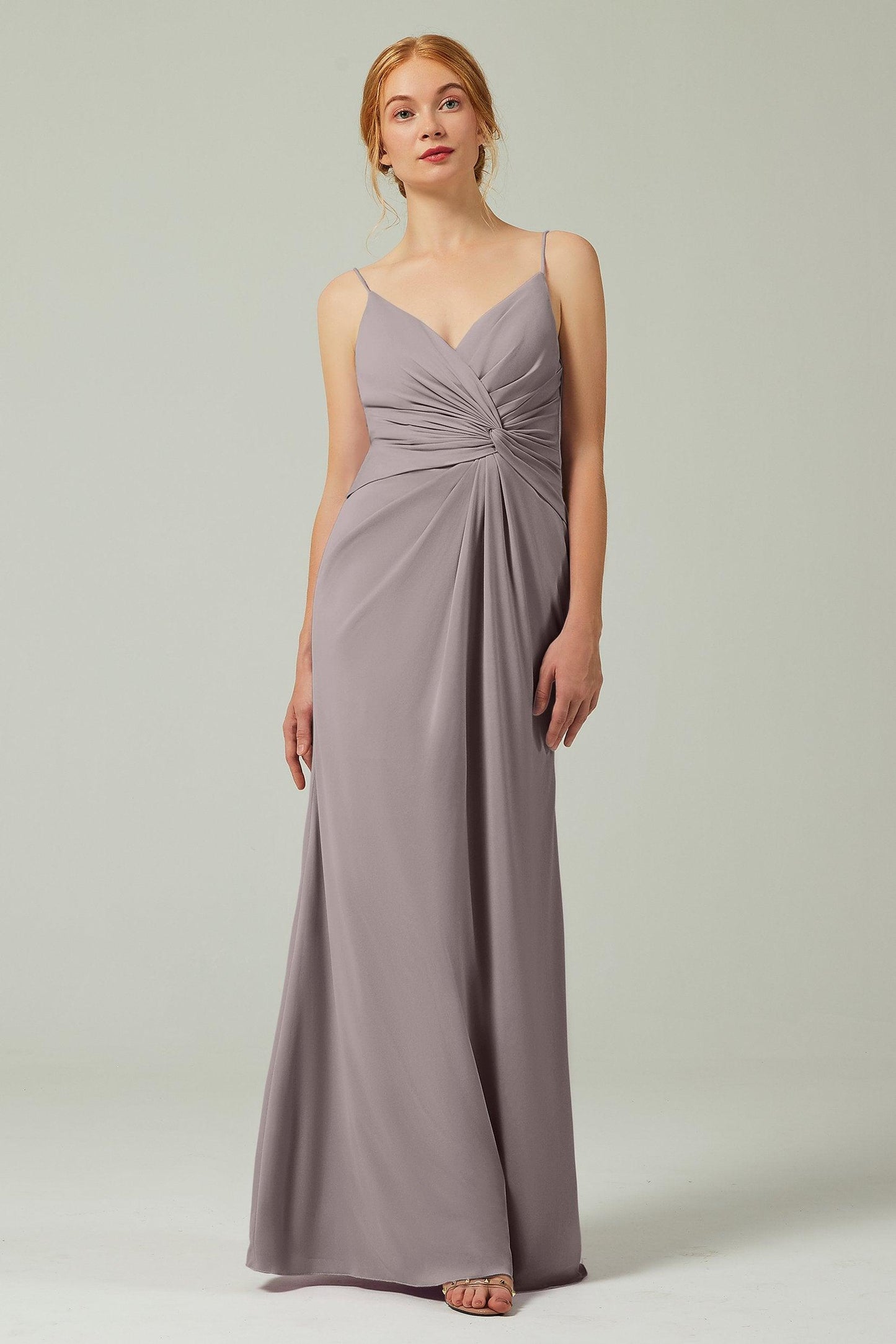 Sheath-Column Floor Length Chiffon Bridesmaid Dress CB0350 - COCOMELODY