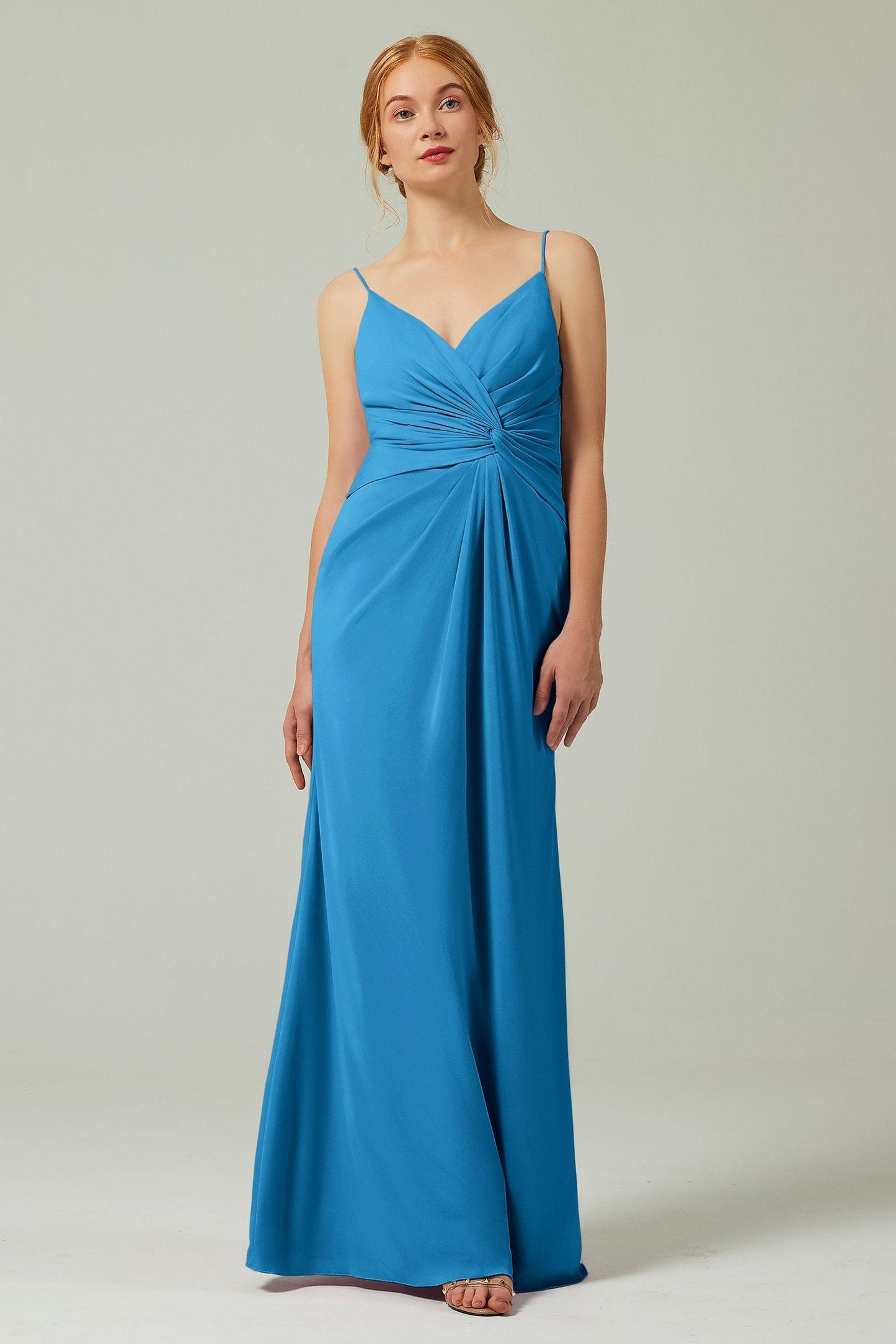 Sheath-Column Floor Length Chiffon Bridesmaid Dress CB0350 - COCOMELODY