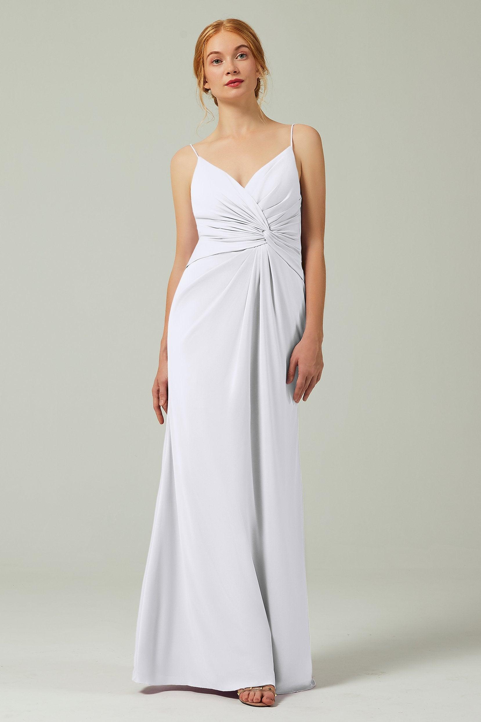 Sheath-Column Floor Length Chiffon Bridesmaid Dress CB0350 - COCOMELODY