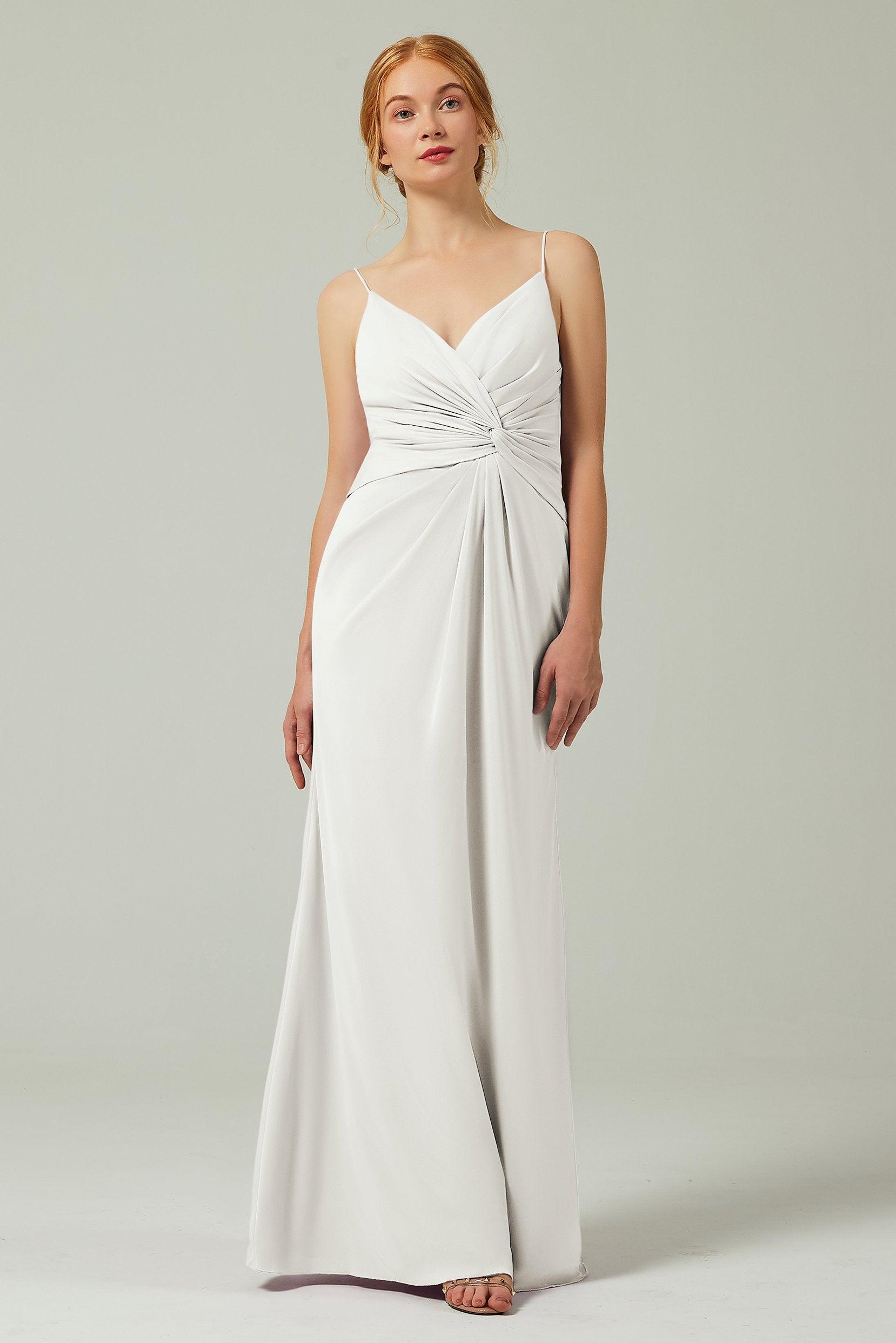 Sheath-Column Floor Length Chiffon Bridesmaid Dress CB0350 - COCOMELODY