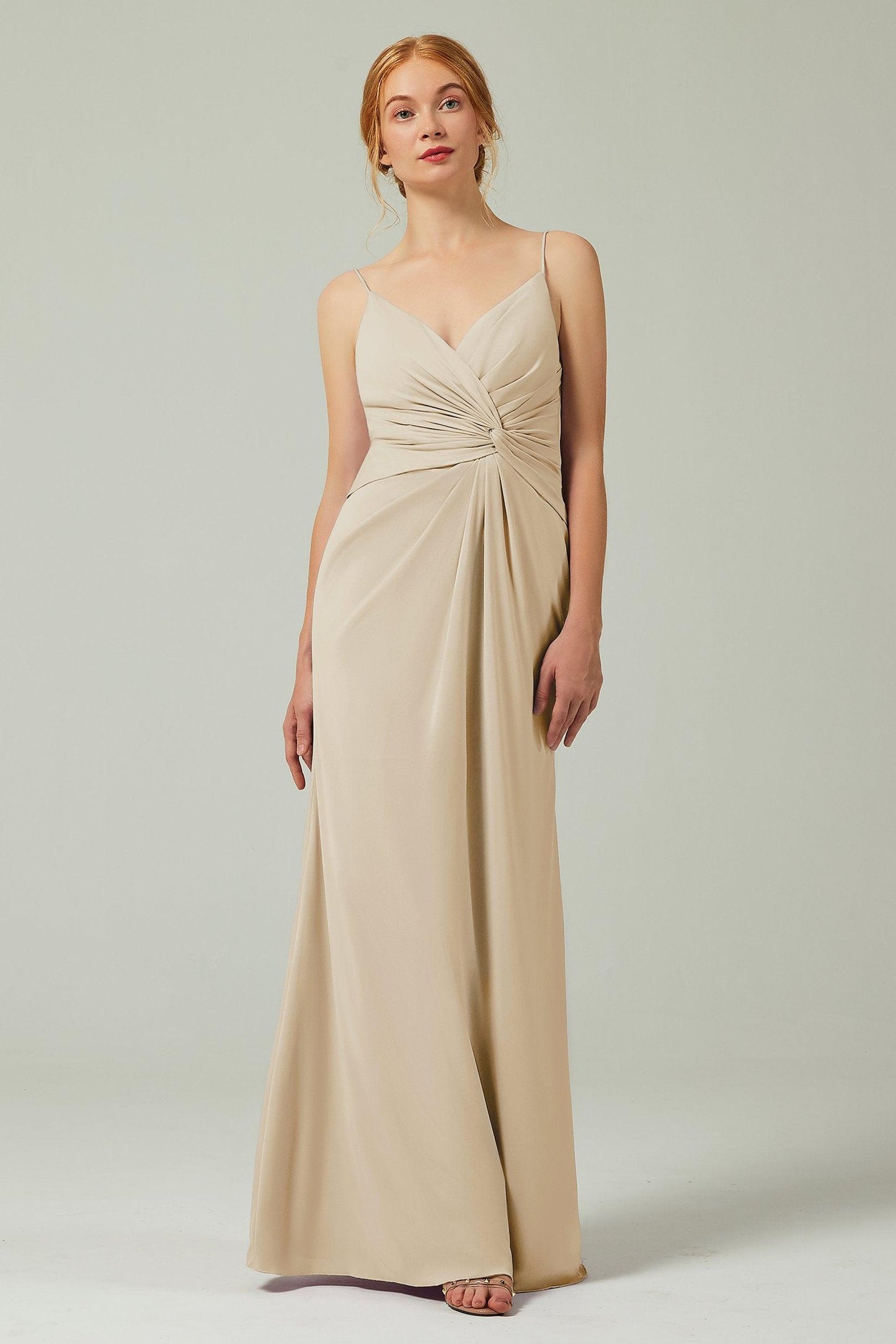 Sheath-Column Floor Length Chiffon Bridesmaid Dress CB0350 - COCOMELODY