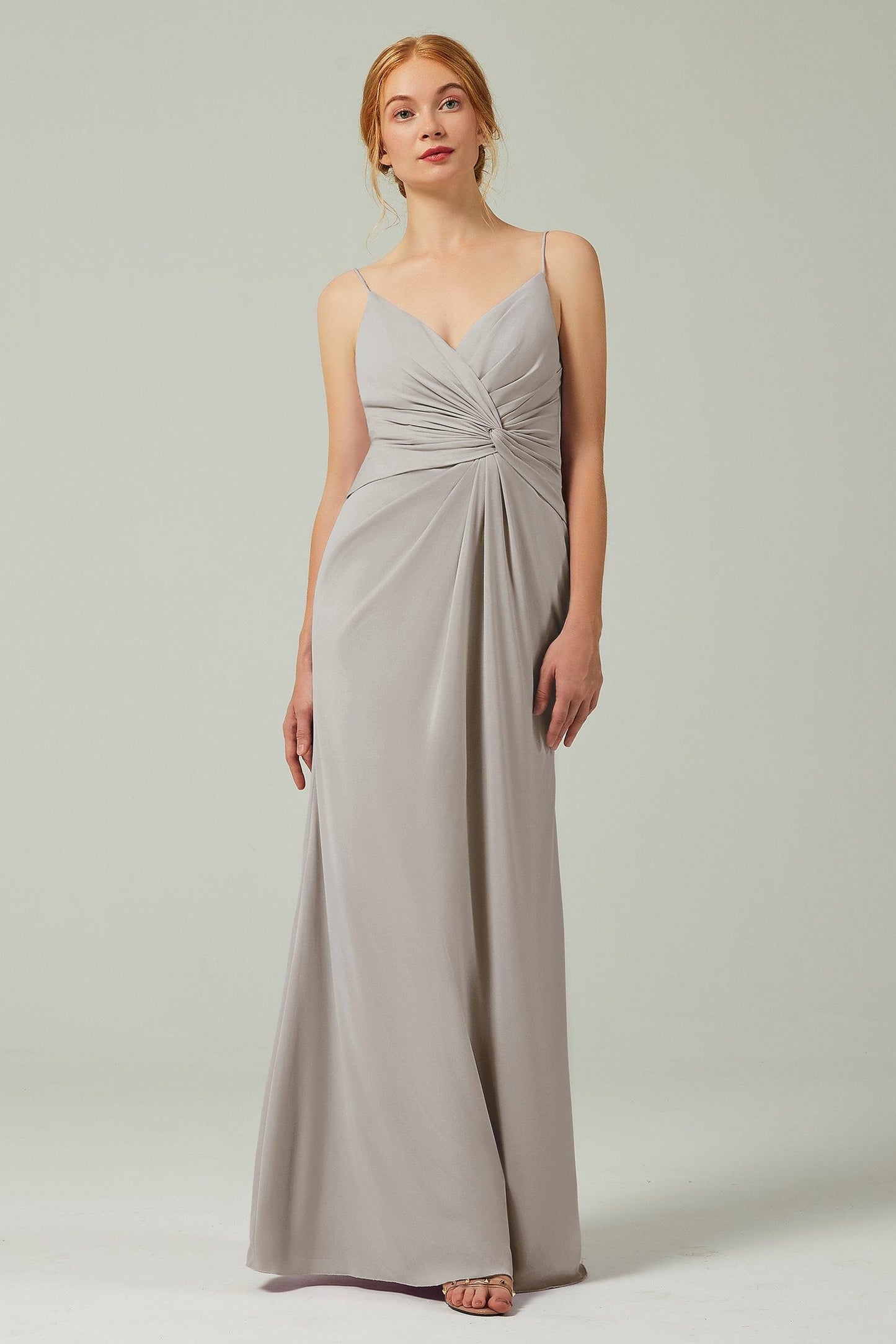 Sheath-Column Floor Length Chiffon Bridesmaid Dress CB0350 - COCOMELODY
