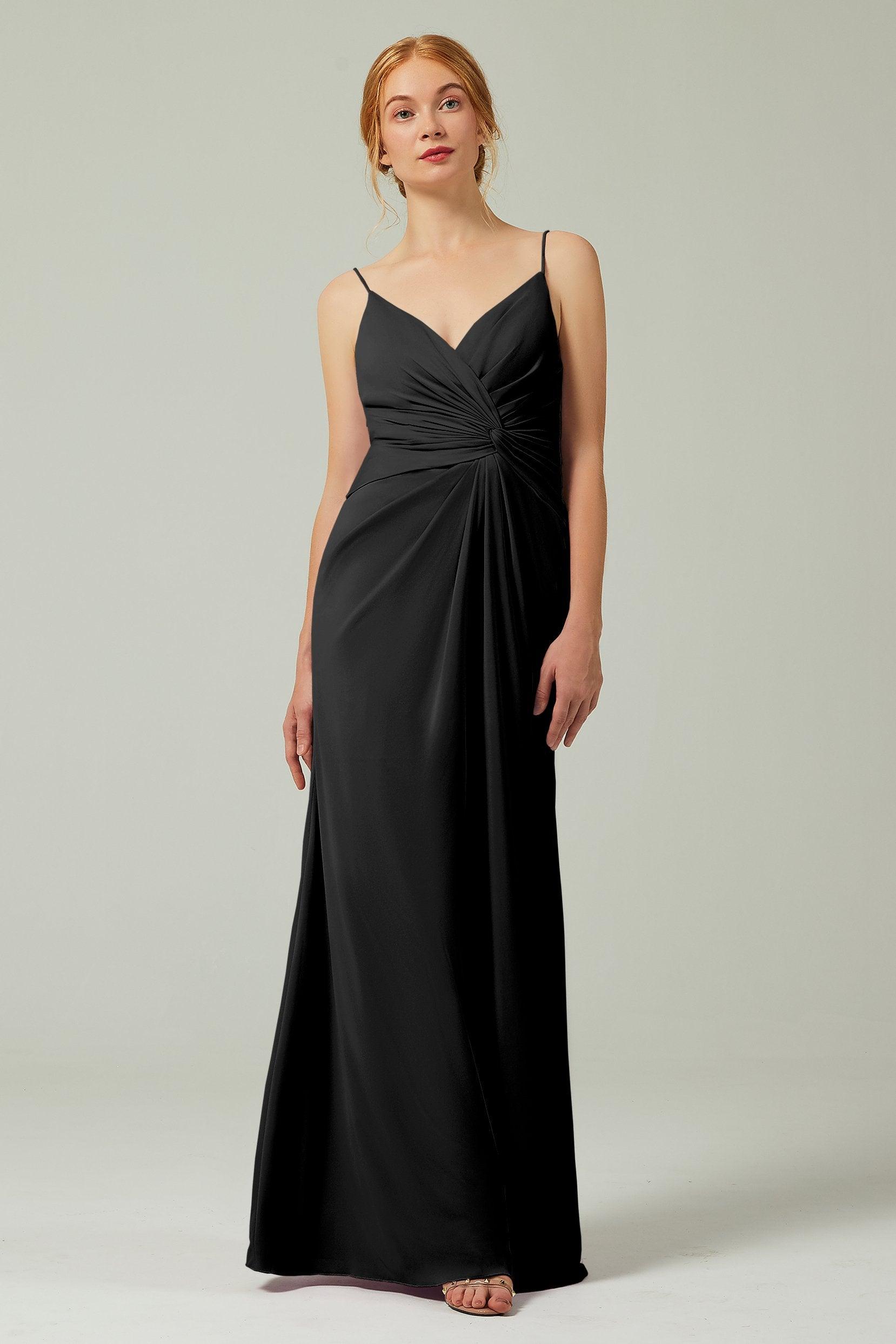 Sheath-Column Floor Length Chiffon Bridesmaid Dress CB0350 - COCOMELODY