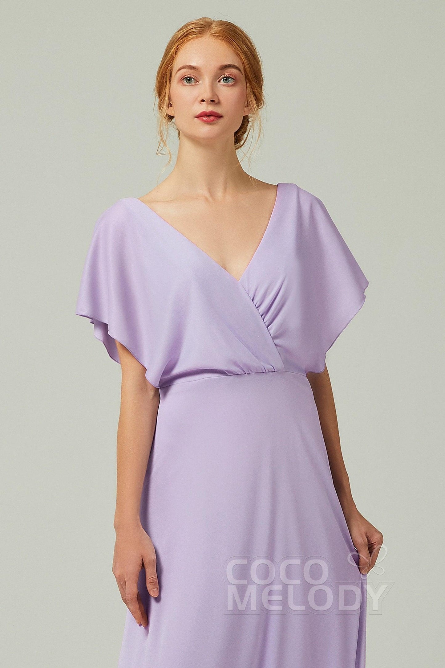 A-Line Floor Length Chiffon Bridesmaid Dress CB0351