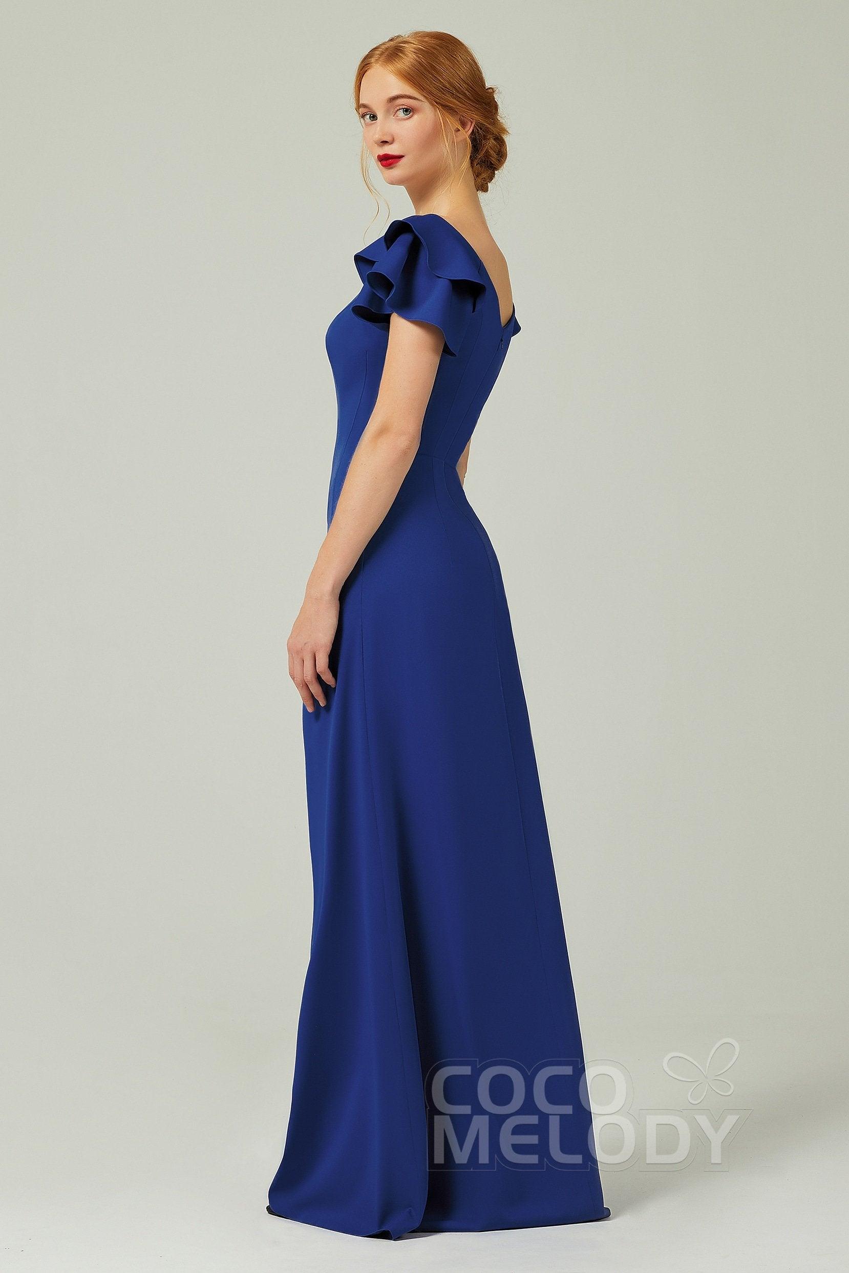 Sheath-Column Floor Length Chiffon Bridesmaid Dress Formal Dresses CB0353 - COCOMELODY