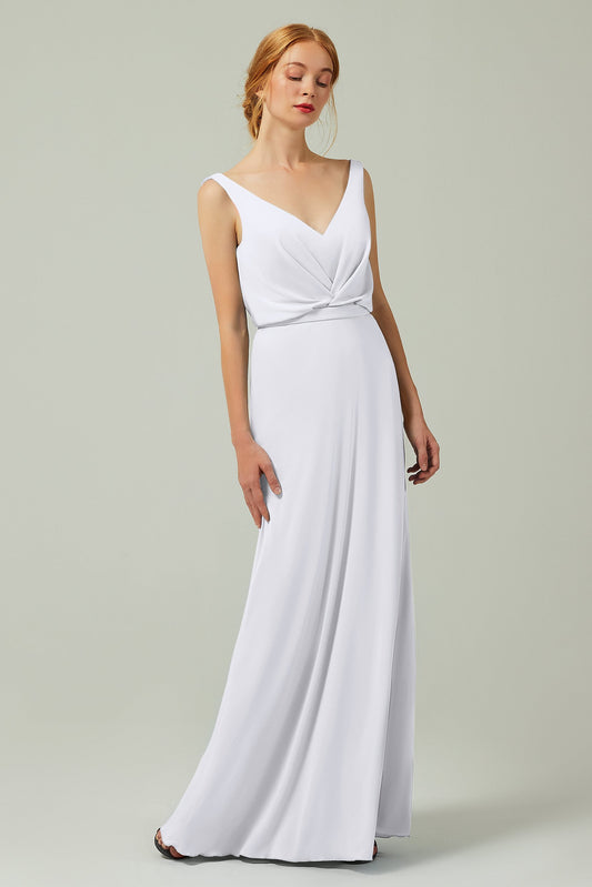 Sheath-Column Floor Length Chiffon Bridesmaid Dress Formal Dresses CB0358