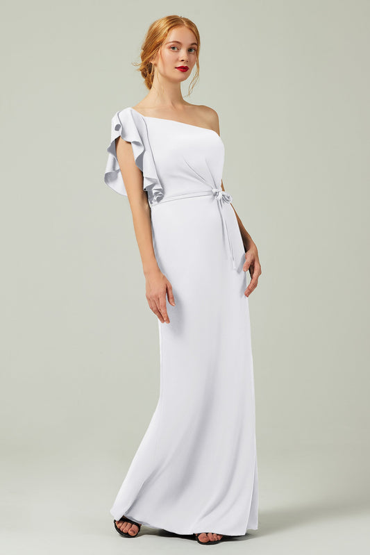 Sheath-Column Floor Length Chiffon Bridesmaid Dress Formal Dresses CB0361