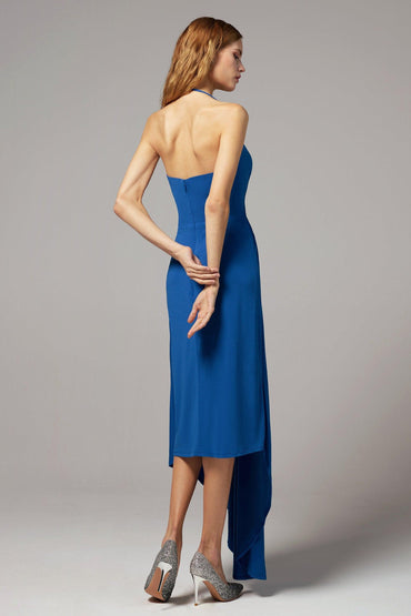 Asymmetrical High-Low Knitted Fabric Bridesmaid Dress CB0424